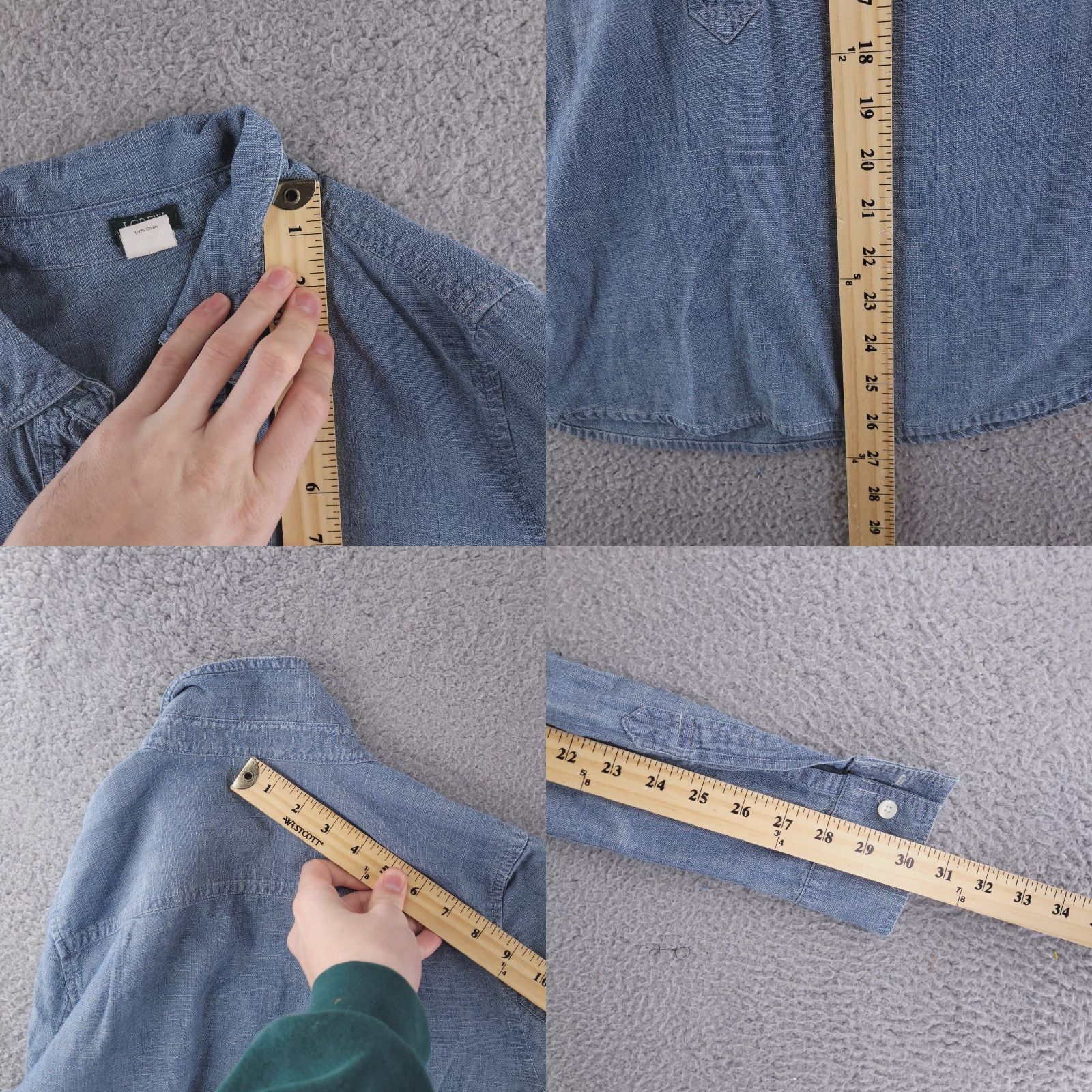 J.Crew J Crew Shirt Womens XS Blue Chambray Popover Button Denim Shirt Size XS / US 0-2 / IT 36-38 - 8 Thumbnail