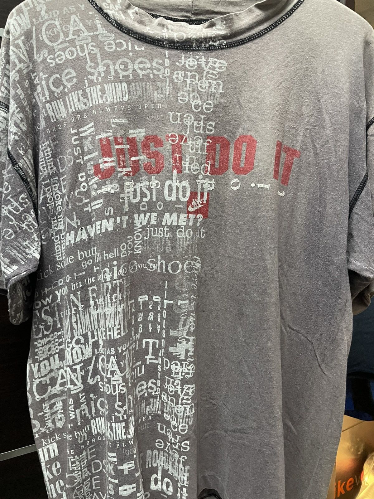 Nike Vintage 90s Nike Gray Tags Just Do It T-Shirt Size US M / EU 48-50 / 2 - 2 Thumbnail