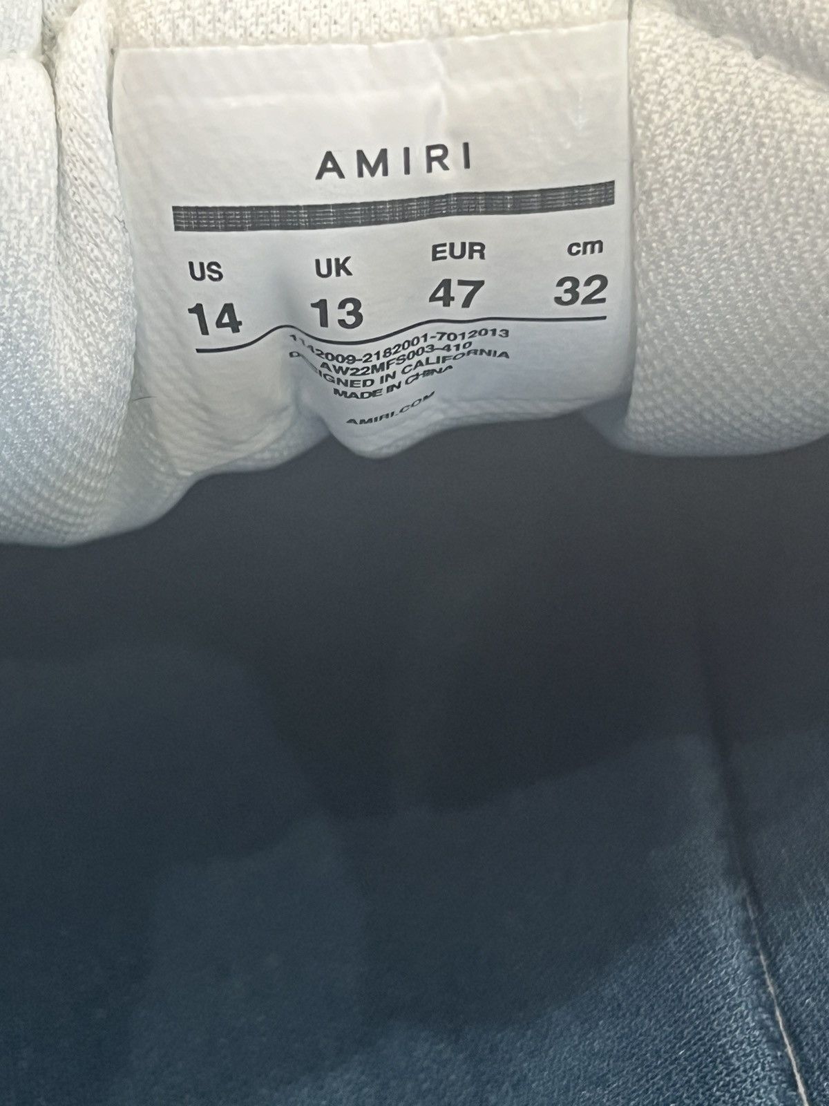 Amiri Amiri Skel Low White Navy Blue Size US 14 / EU 47 - 8 Thumbnail