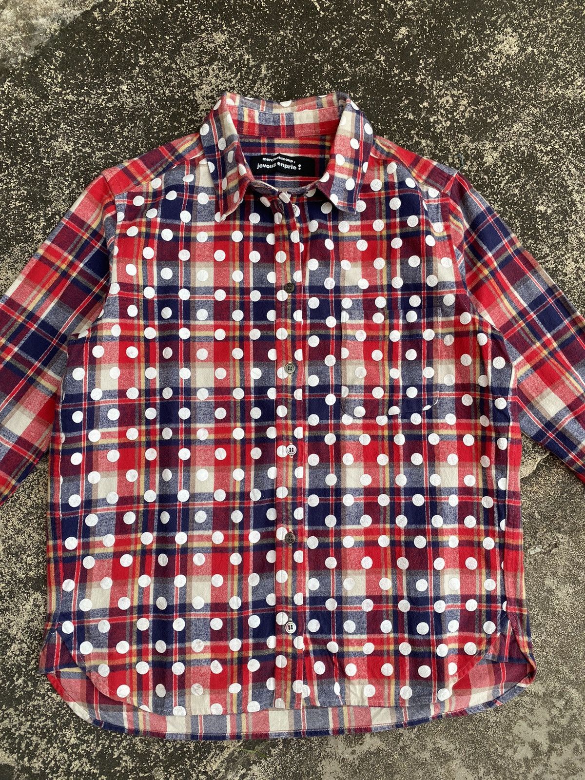 image of Issey Miyake By Mercibeaucoup Jevous Enprie Shirt Button Up in Red, Men's (Size Medium)