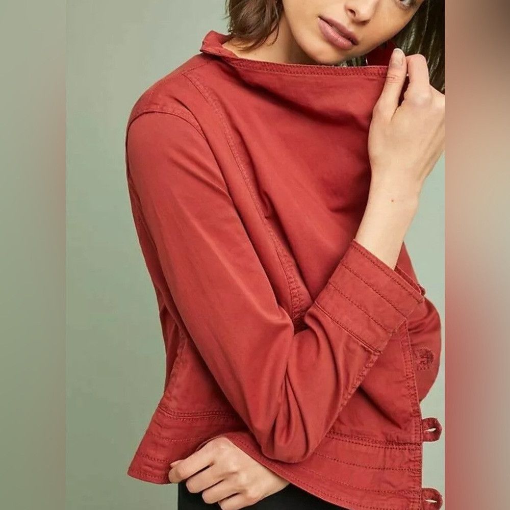 Anthropologie Anthropologie Marrakech Henna Moto Jacket Size L Size L / US 10 / IT 46 - 2 Thumbnail