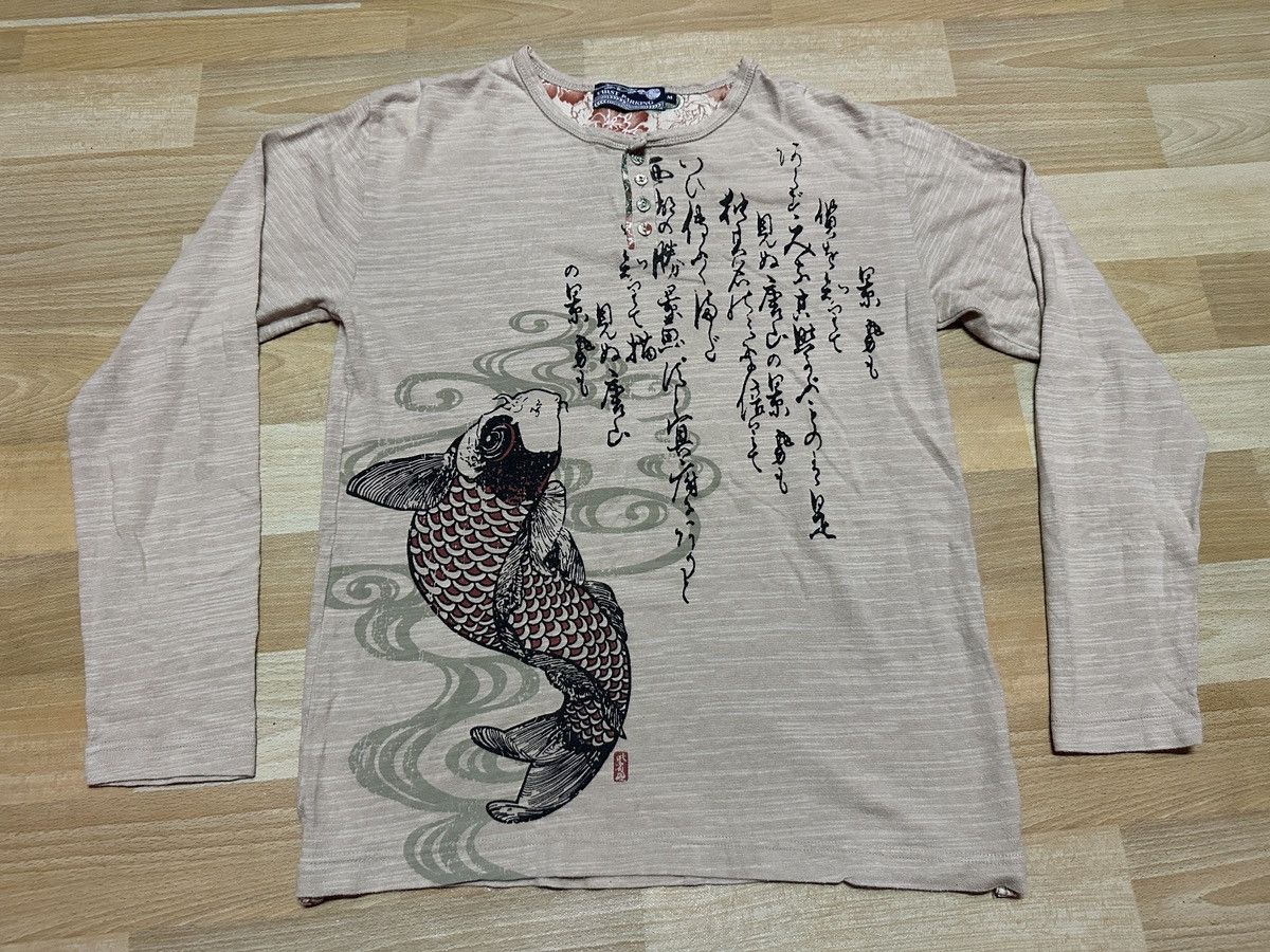 Japanese Brand First Parking Koi Sukajan Tee Size US M / EU 48-50 / 2 - 2 Thumbnail