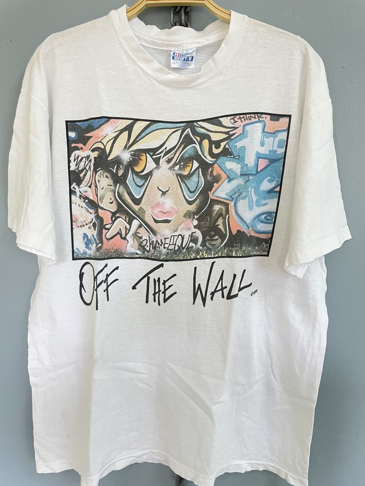 Vintage Vintage 90s Off The Wall graffiti art t shirt Size US L / EU 52-54 / 3 - 3 Thumbnail