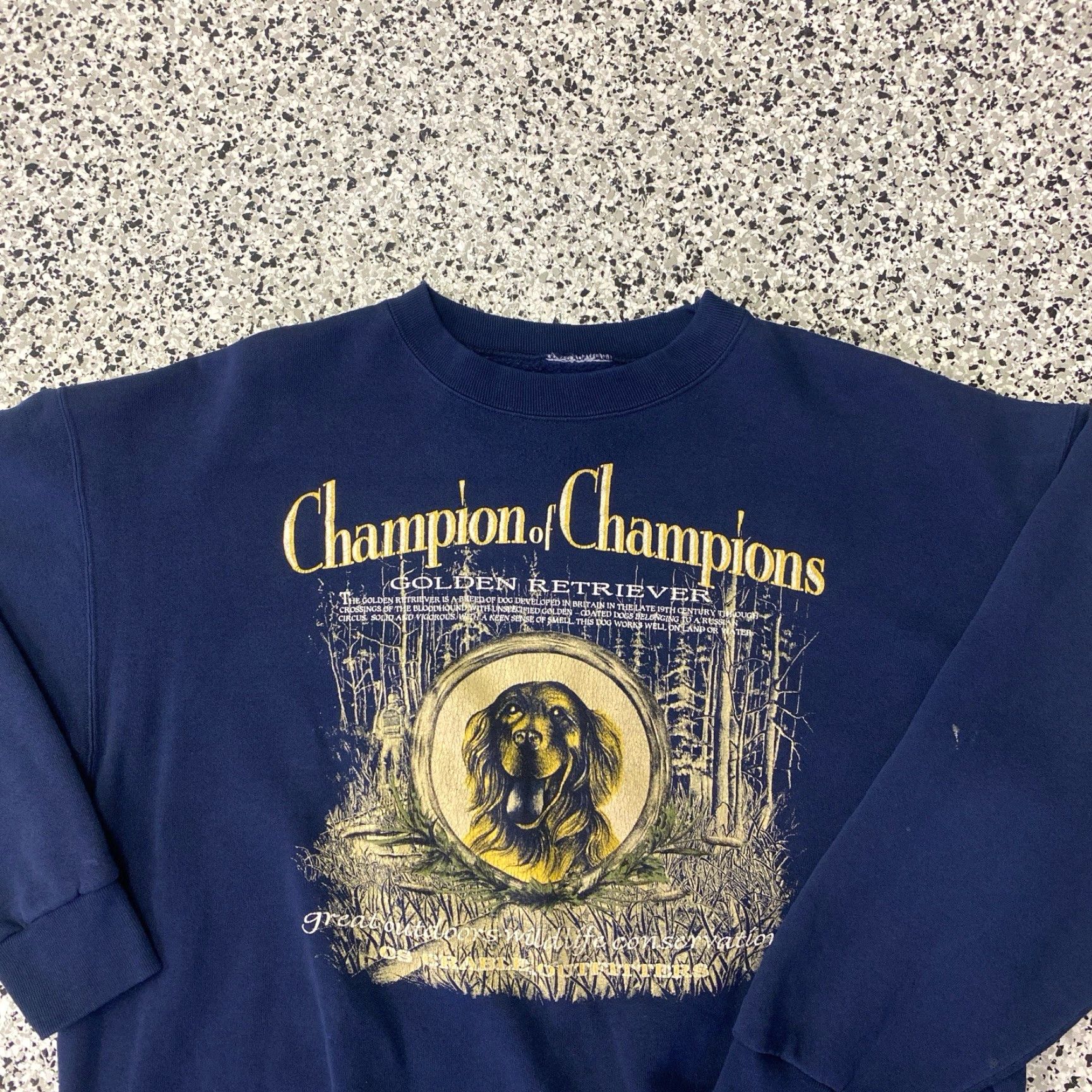 Vintage VINTAGE Golden Retriever Sweatshirt Men 2XL Blue Long Sleeve Cotton Graphic Print Pullover Size US XXL / EU 58 / 5 - 2 Thumbnail