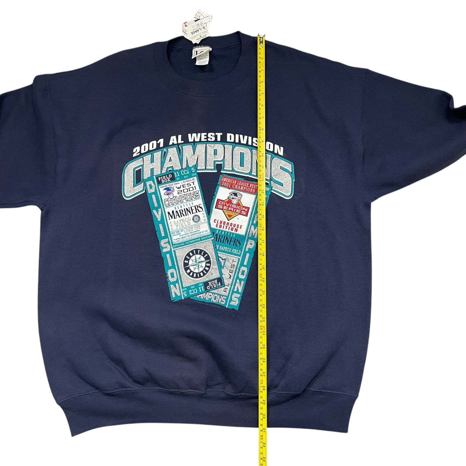 MLB VTG SEATTLE MARINERS LEE SPORT 2001 WEST CHAMP SWEATSHIRT Size US XL / EU 56 / 4 - 7 Thumbnail