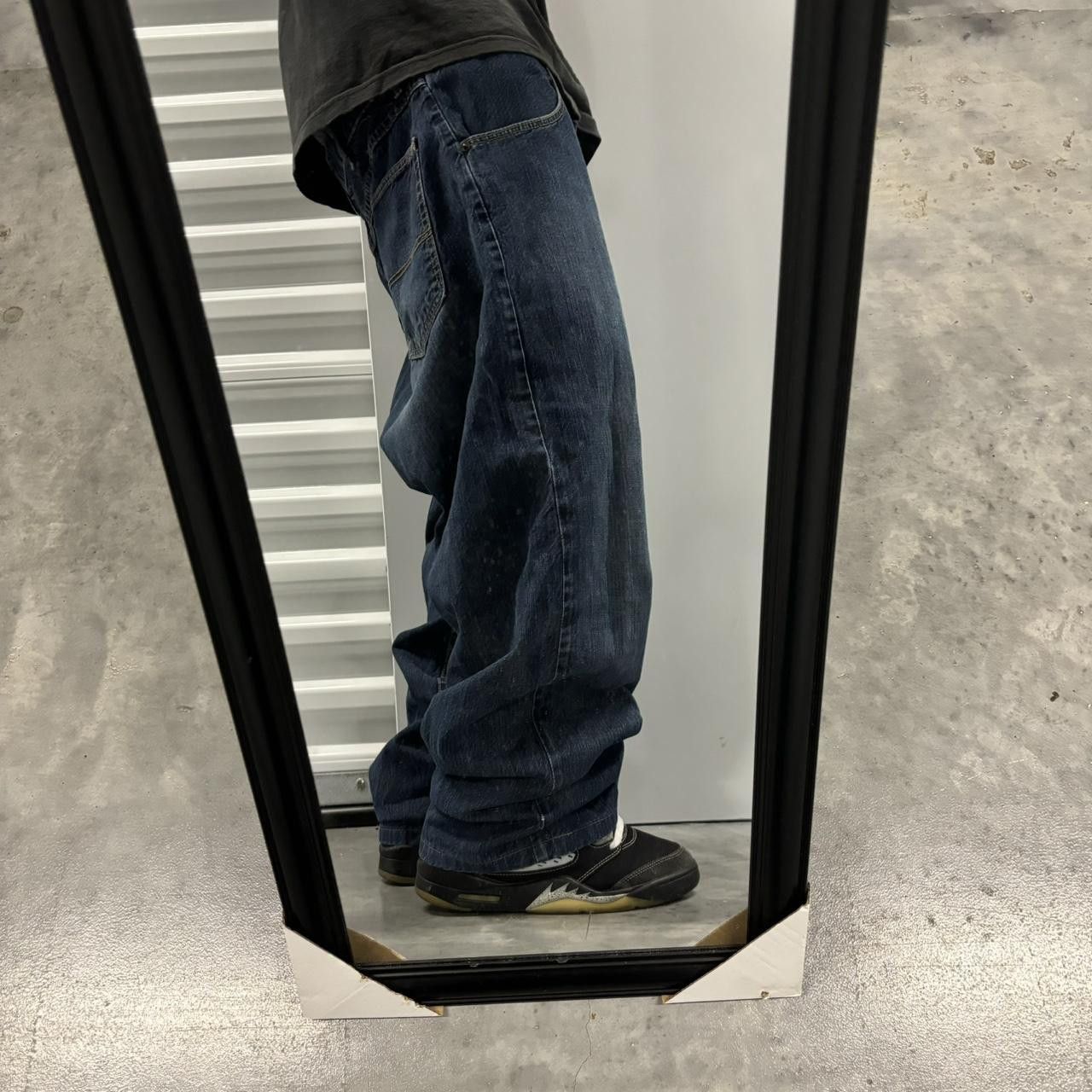 Japanese Brand × Vintage Crazy Vintage Y2K/2000s Baggy Grunge Dark Wash Skater Denim Jeans! Size US 34 / EU 50 - 2 Thumbnail