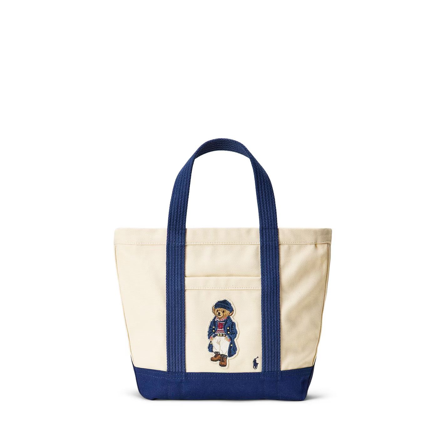 Polo Ralph Lauren o1g2r1mq0825 Size: OS / Bear Logo Tote Bag in Ecru/Navy Size ONE SIZE - 1 Thumbnail