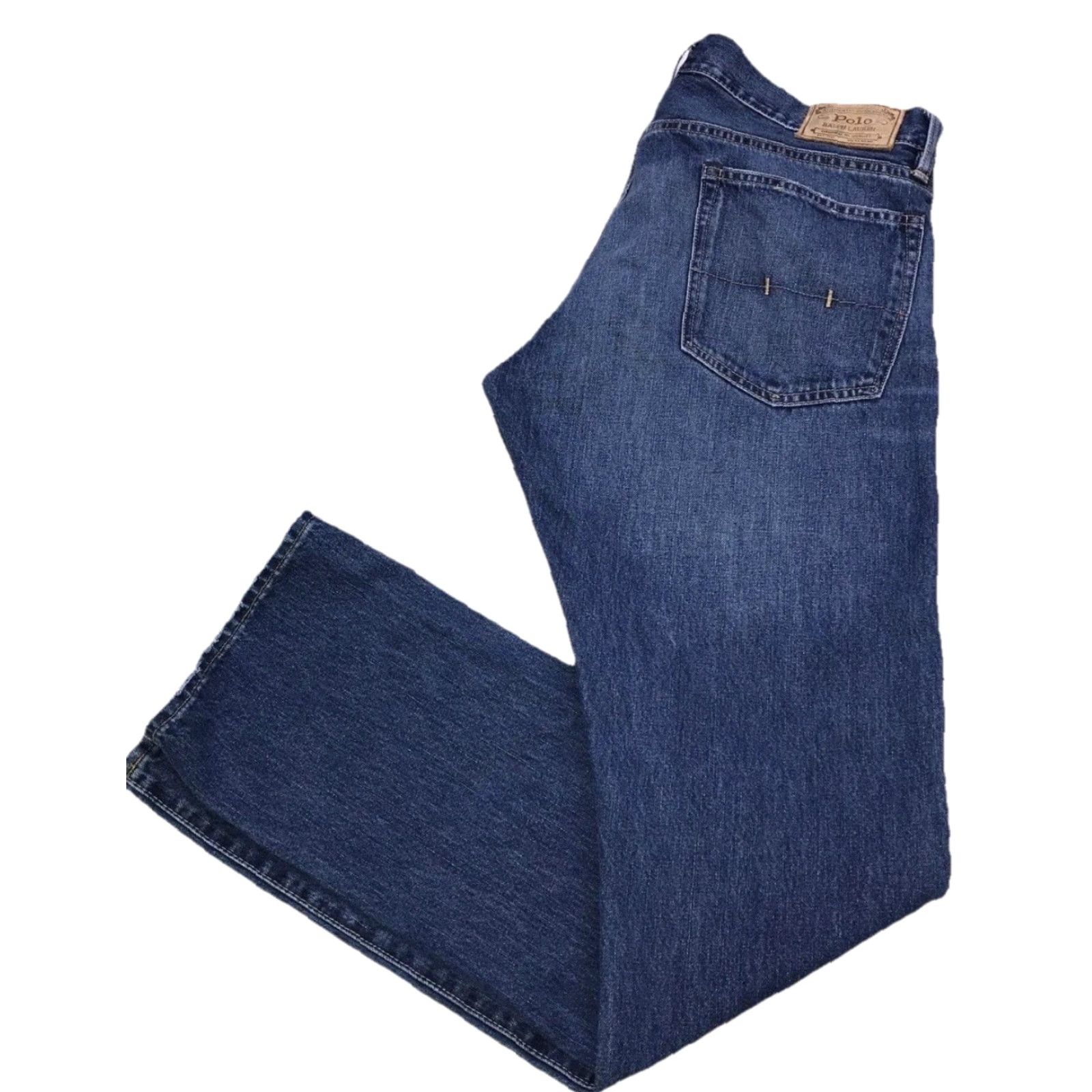 Polo Ralph Lauren Polo Ralph Lauren Jeans Varrick Slim Straight Leg Denim 36x34 Men's Blue Cotton Denim 90s Logo Preppy Distress” Size US M / EU 48-50 / 2 - 2 Thumbnail