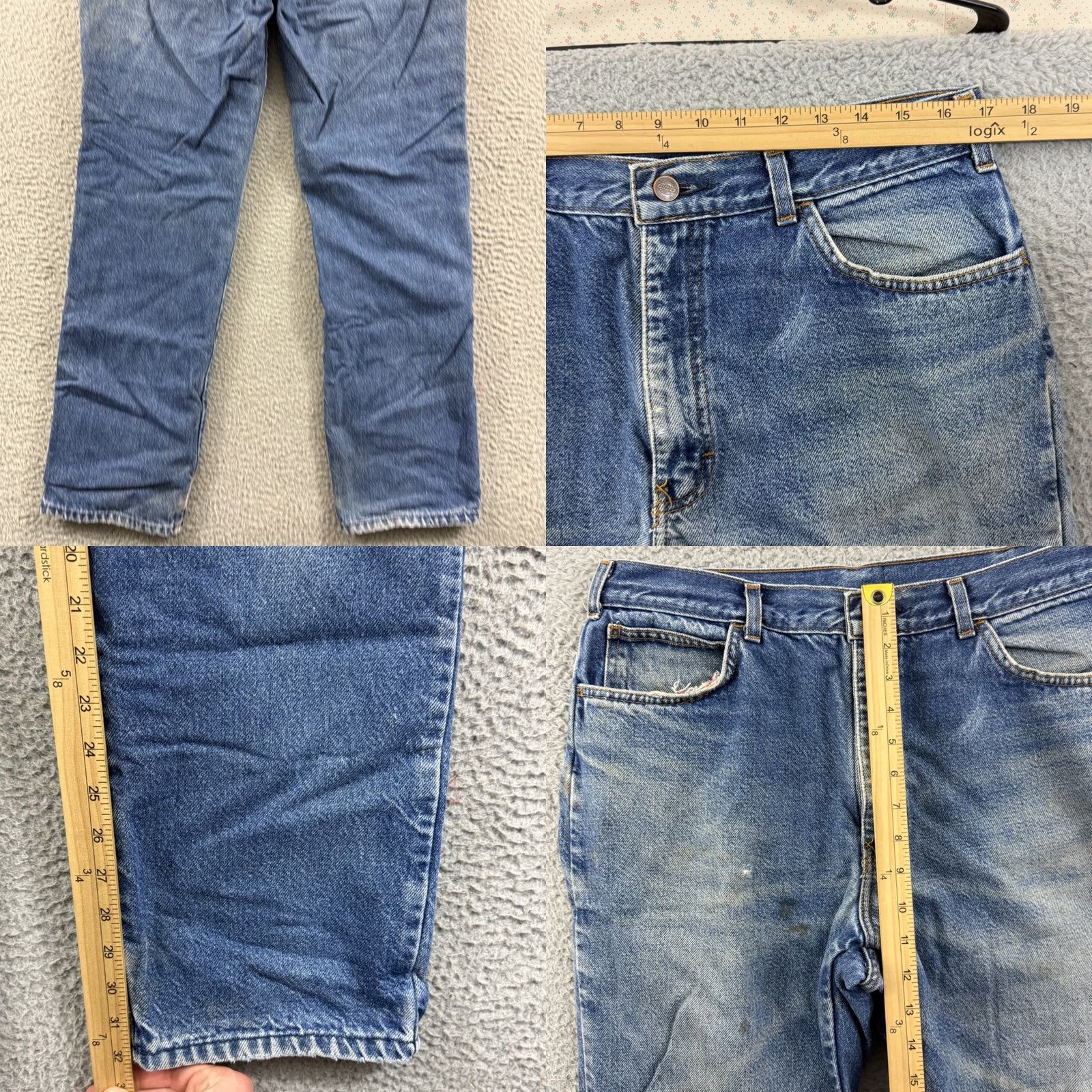 Dickies VINTAGE Dickies Jeans Mens 34x32 Blue 90s Workwear Straight Denim 5-Pocket Relaxed Slim Fastener Zipper, Lined, Cotton, 874 style Size US 34 / EU 50 - 8 Thumbnail