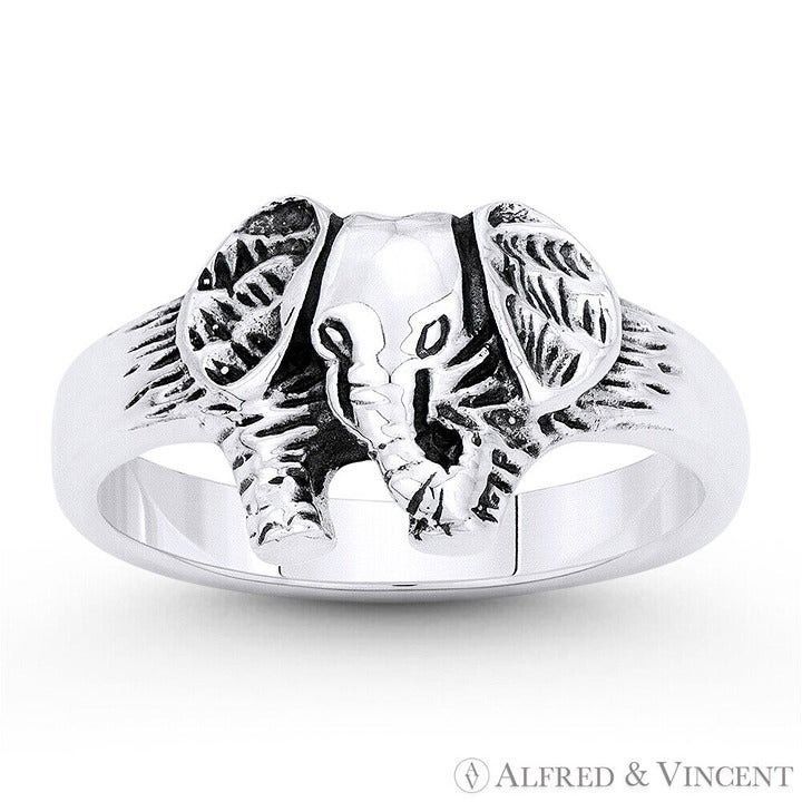 Other Elephant Animal Totem Charm Ring in .925 Sterling Silver Size ONE SIZE - 1 Preview