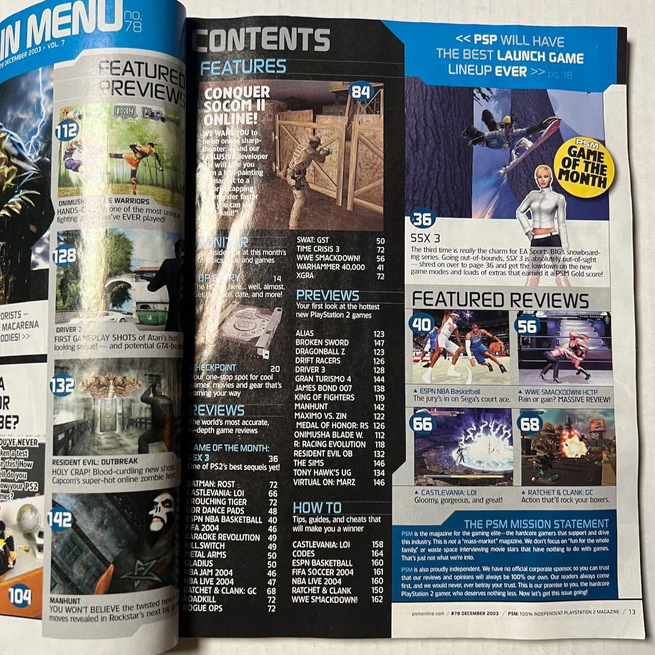 Playstation PSM Magazine #78 DEC 2003 SOCOM II Prince of Persia Size ONE SIZE - 8 Thumbnail