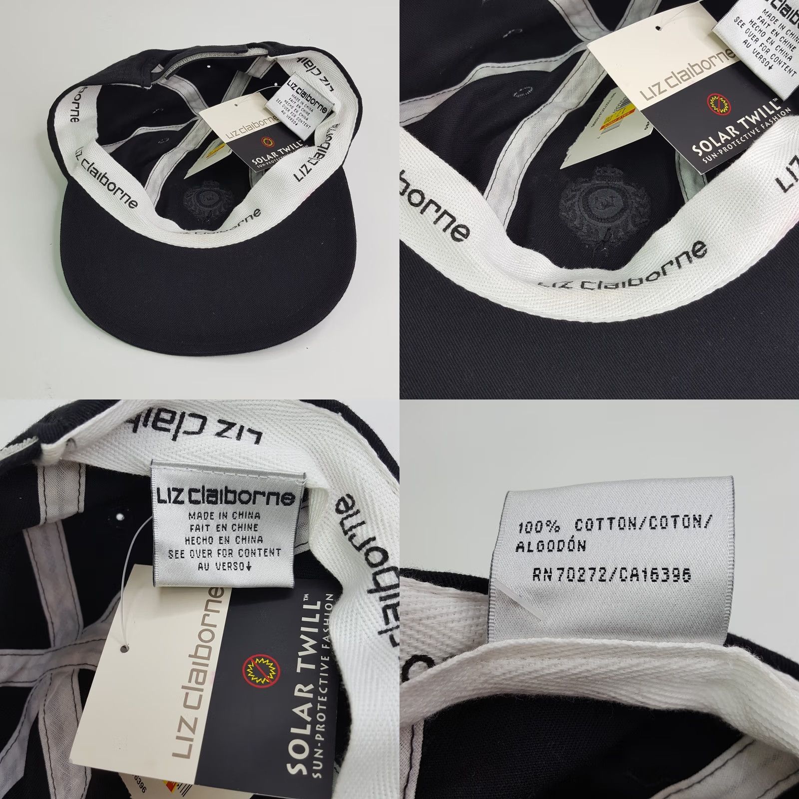 Liz Claiborne VINTAGE Liz Claiborne Golf Solar Twill Adjustable Hat Baseball Cap PGA Logo Mens Black Adjustable Cap Size ONE SIZE - 8 Thumbnail