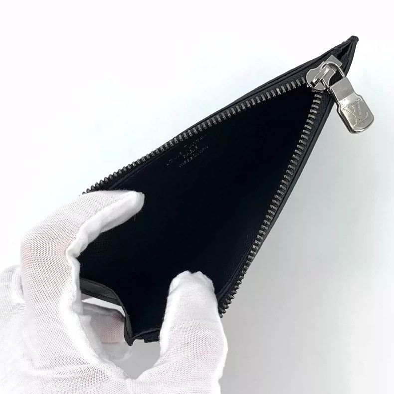 Louis Vuitton Louis Vuitton Black Gray Logo Leather Wallet -2505 Size ONE SIZE - 5 Thumbnail