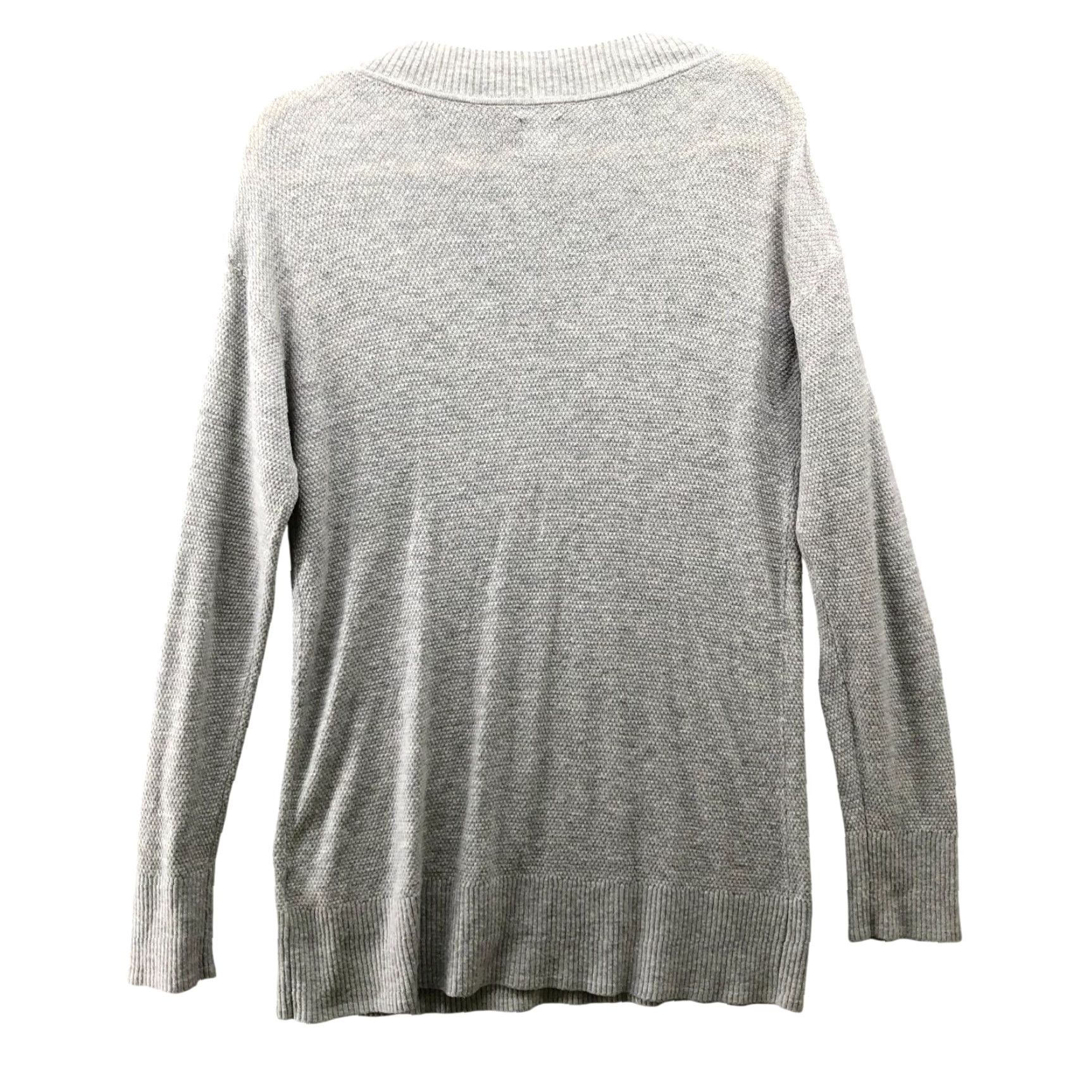 Gap VINTAGE? No. Gap Merino Wool Blend Sweater Womens S Gray V-Neck Tunic Relaxed Textured Size S / US 4 / IT 40 - 2 Thumbnail