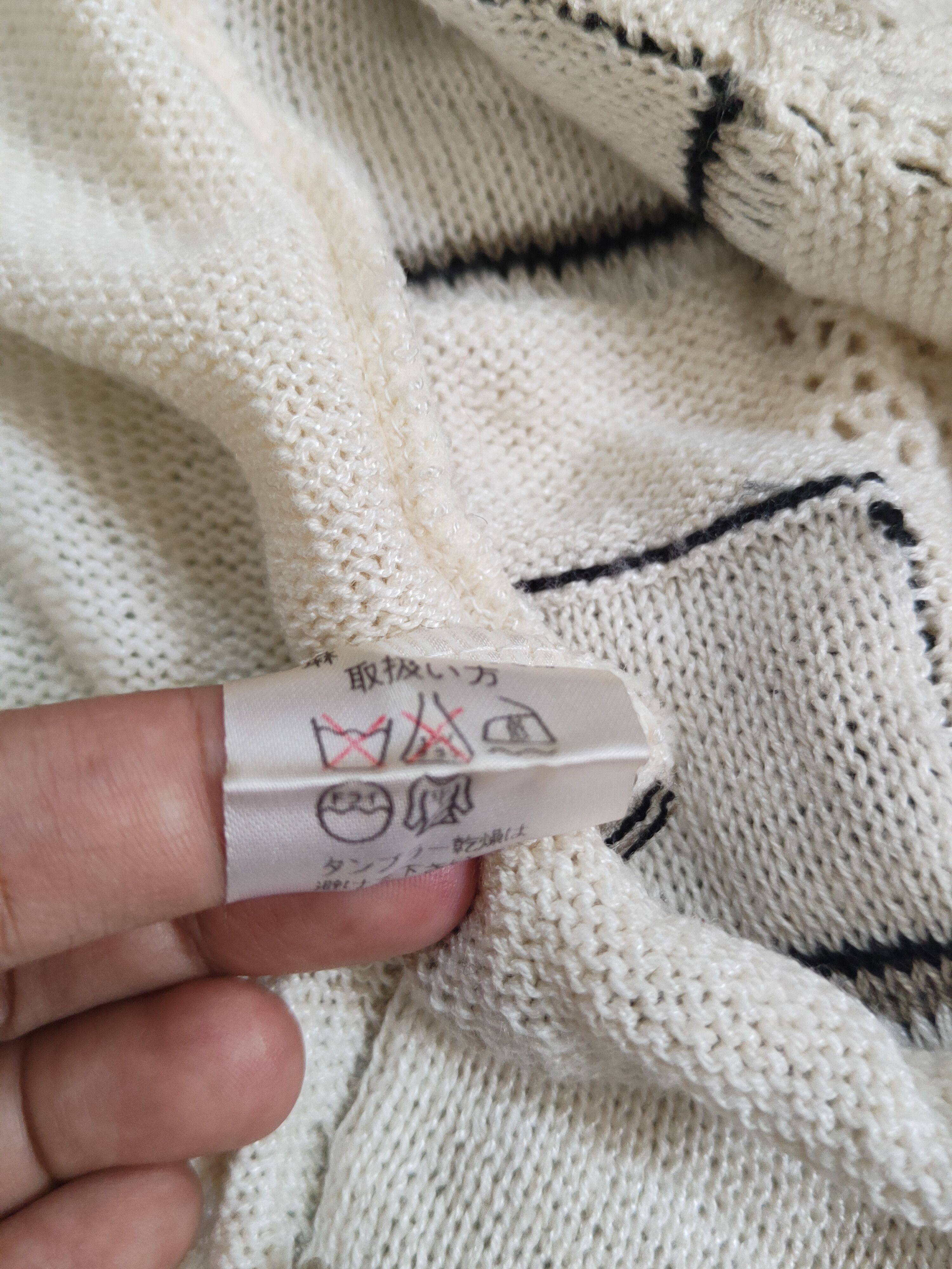 Vintage Cokett checkered vintage Ivory Knitwear Cardigan #W1809 Size US M / EU 48-50 / 2 - 10 Thumbnail