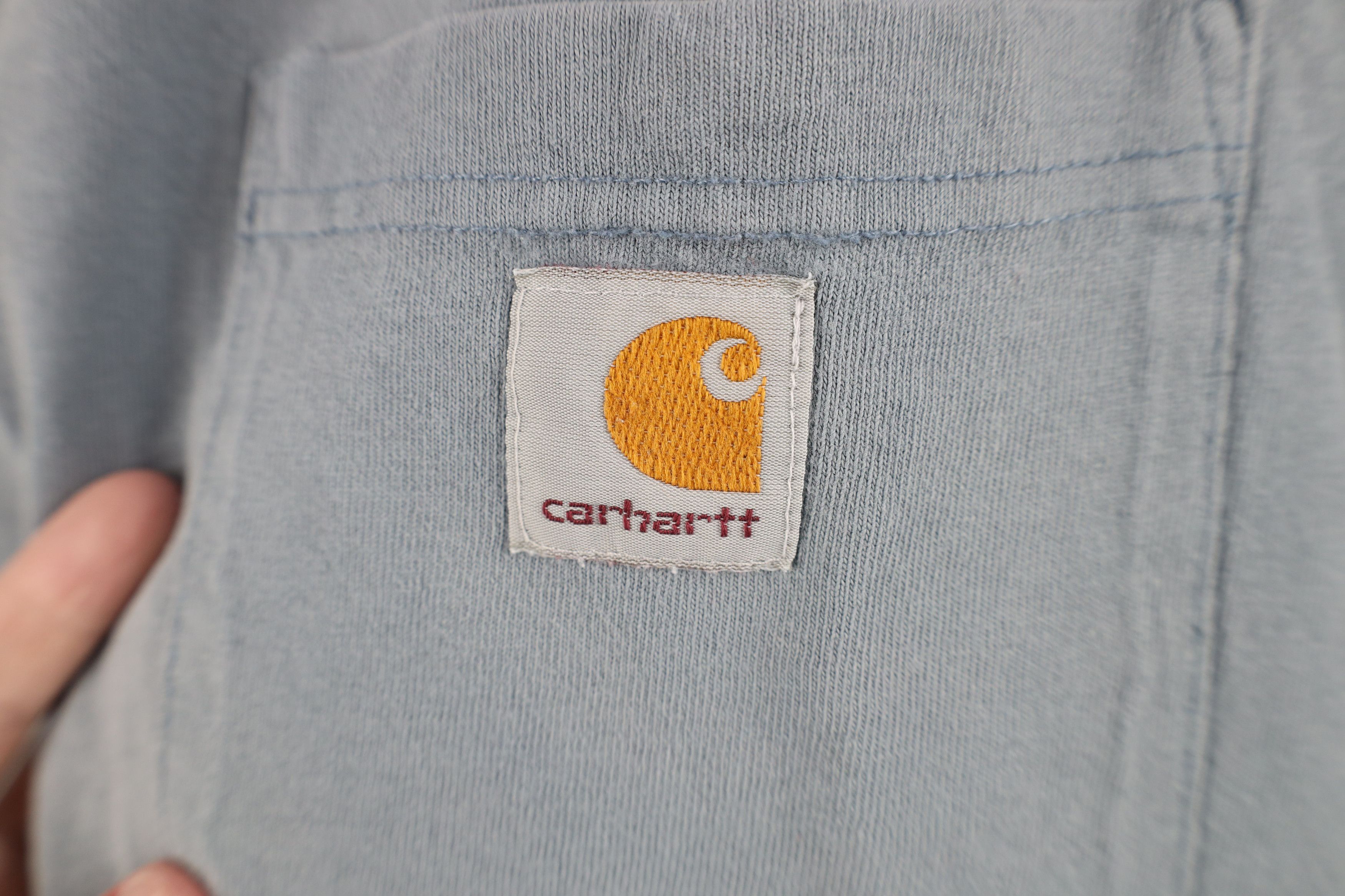 Carhartt Vintage Carhartt Spell Out Baggy Pocket T-Shirt Blue Cotton Size US XXL / EU 58 / 5 - 4 Thumbnail