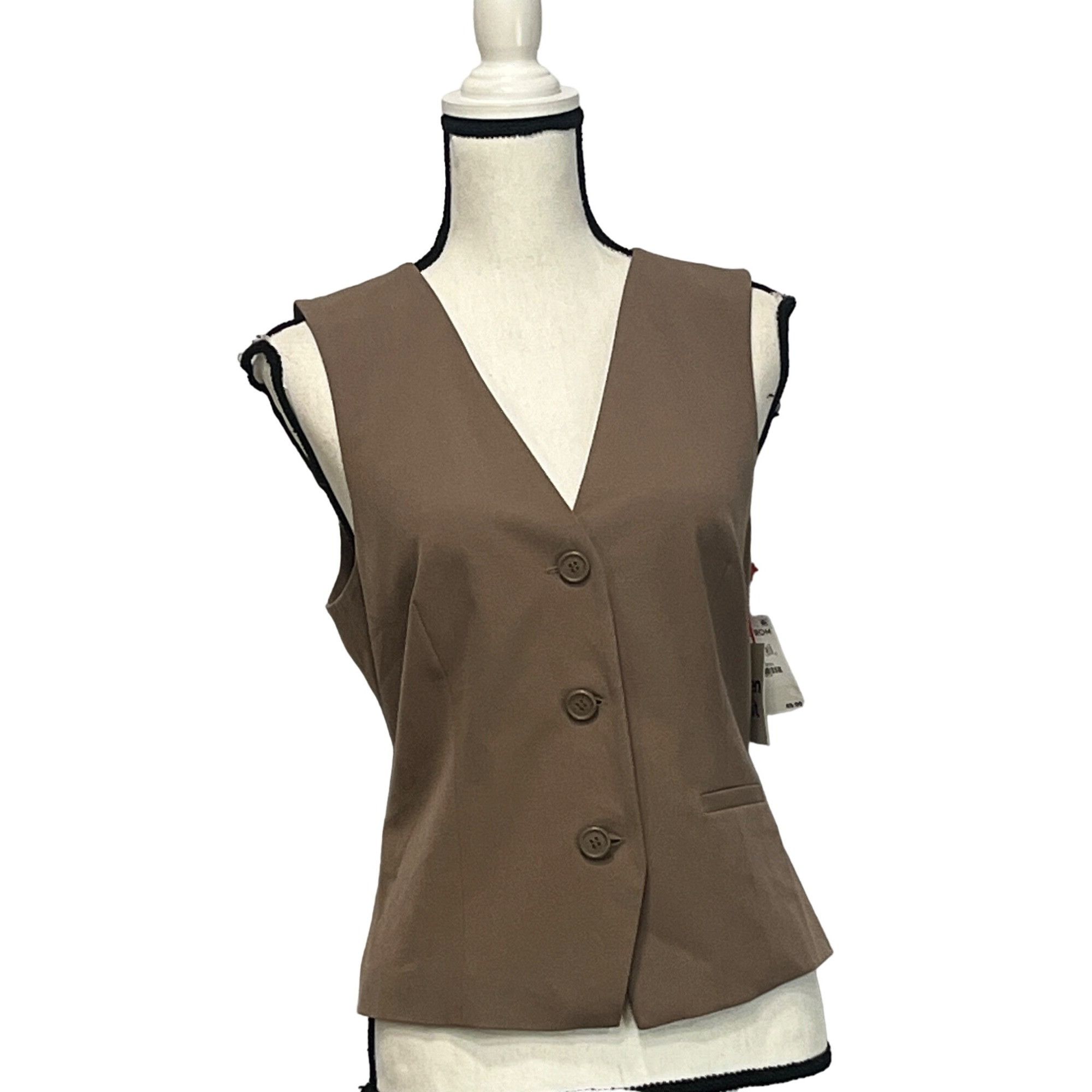 Other OPEN EDIT Fitted Vest In Brown Caribou, M Size M / US 6-8 / IT 42-44 - 3 Thumbnail