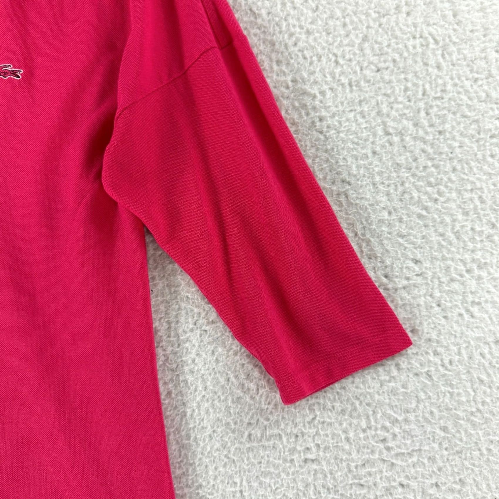 Lacoste Lacoste Polo Shirt Womens S Pink V-Neck 3/4 Sleeve Casual Knit Top Shirt Size S / US 4 / IT 40 - 4 Thumbnail