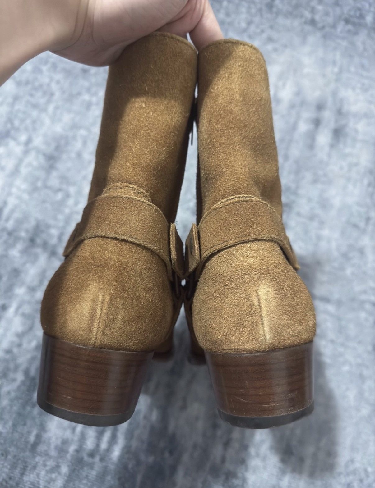 Saint Laurent Paris SLP 14SS Camel Suede Concealed Zip Ring Detail Chelsea Boots Size US 9.5 / EU 42-43 - 4 Thumbnail