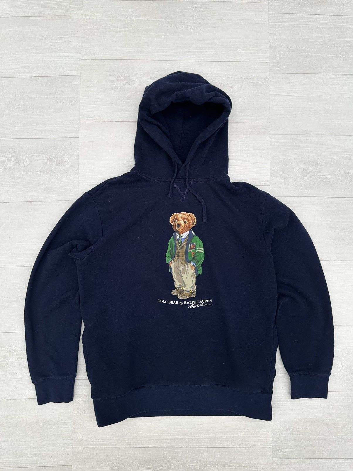 Polo Ralph Lauren Polo Ralph Lauren Navy Prep Bear Logo Hoodie Sz. Large Size US L / EU 52-54 / 3 - 1 Thumbnail