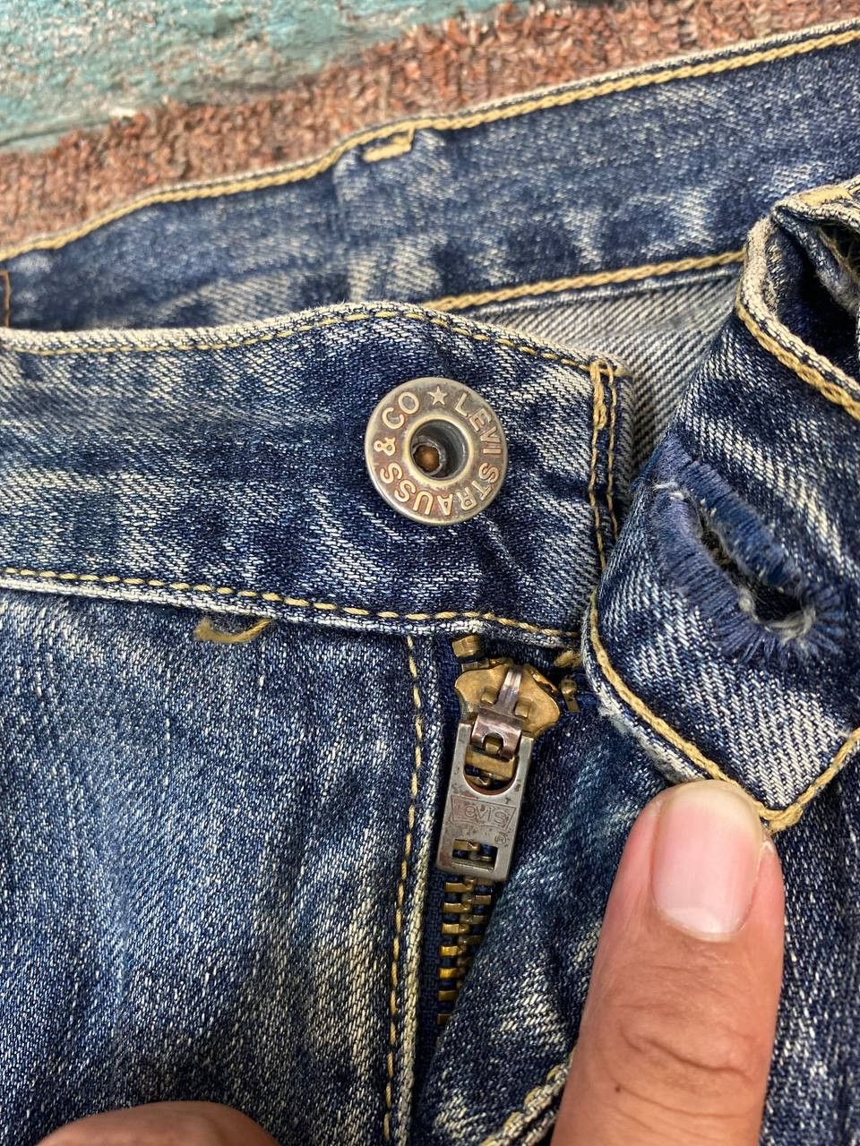 Levi's vintage levis 503 uneven faded denim nice design Size US 34 / EU 50 - 12 Thumbnail
