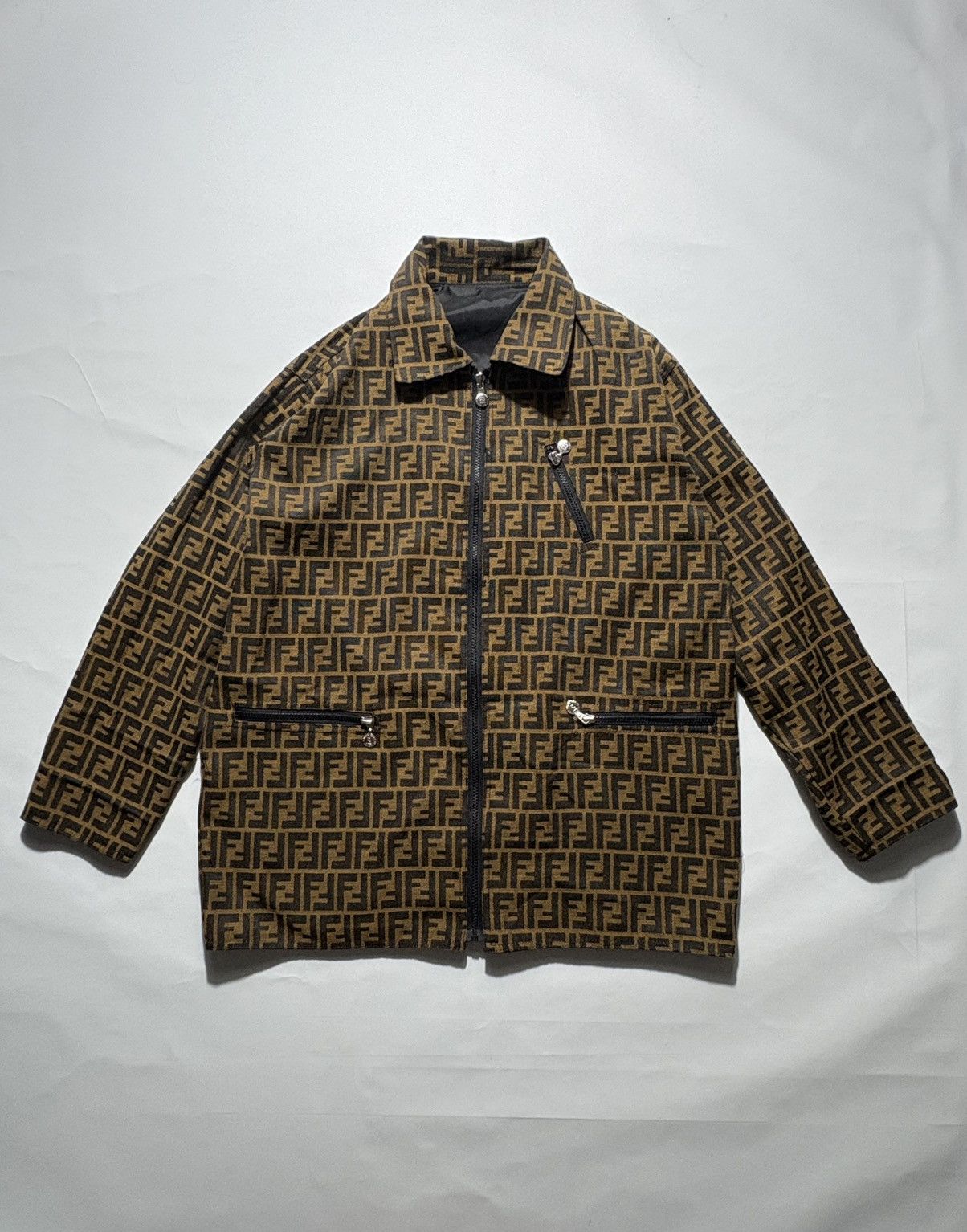 Fendi 1990’S FENDI ZUCCA MONOGRAM REVERSIBLE JACKET Size US XL / EU 56 / 4 - 1 Thumbnail