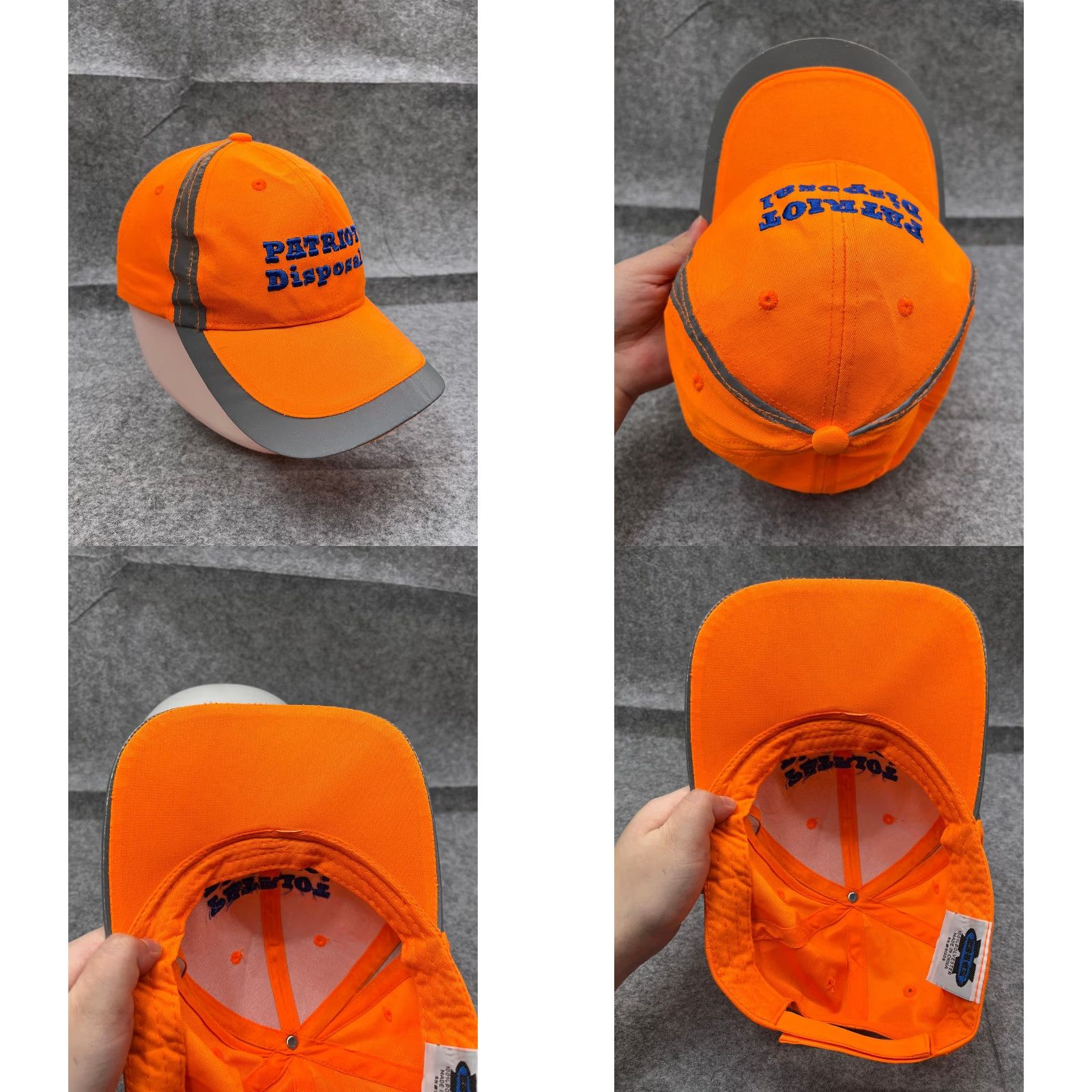 Vintage Big X Hat Adult One Size Orange High Visibility Patriot Disposal Strap Back Size ONE SIZE - 8 Thumbnail