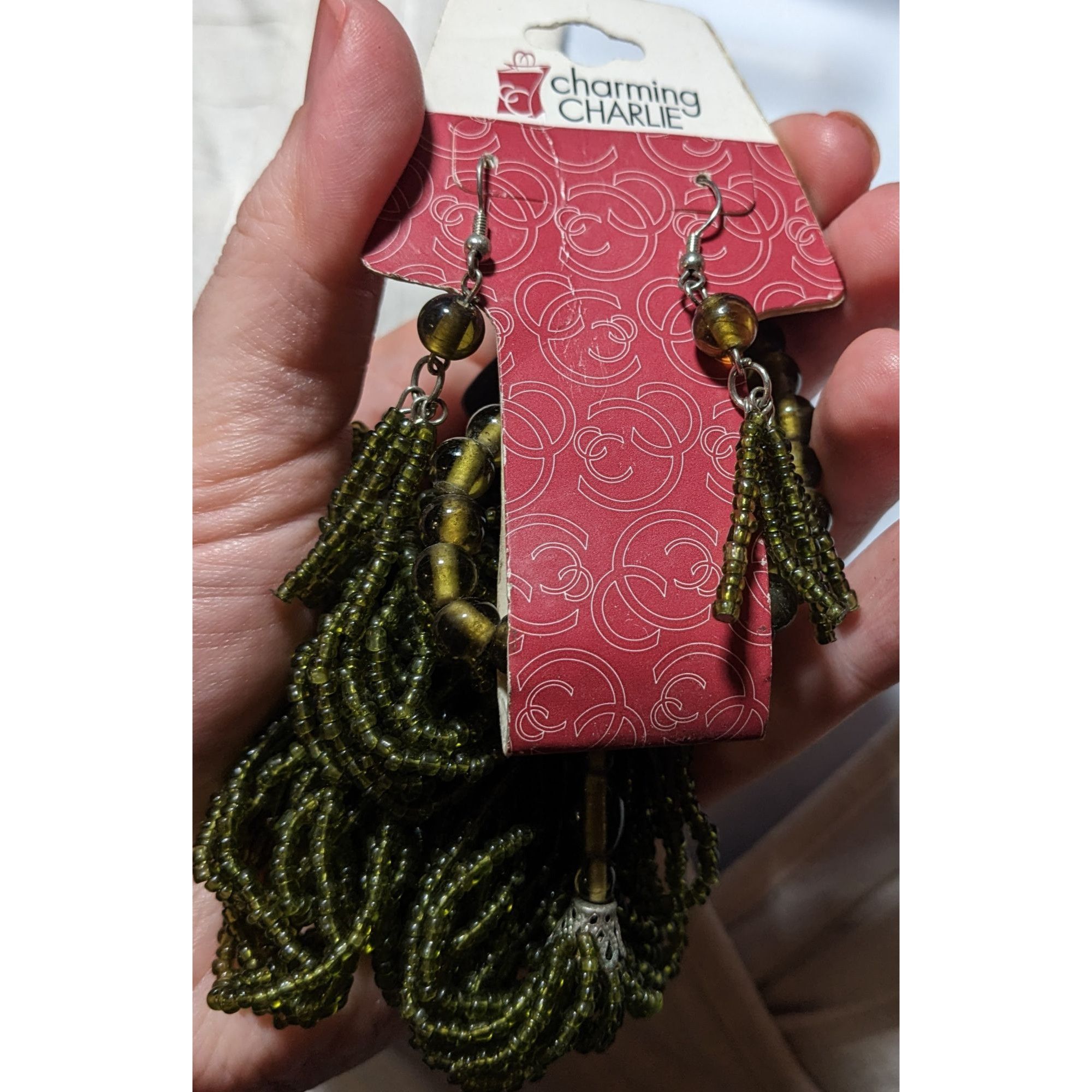 Other Charming Charlie Green Glass Beaded Necklace And Earring Set Size ONE SIZE - 9 Thumbnail
