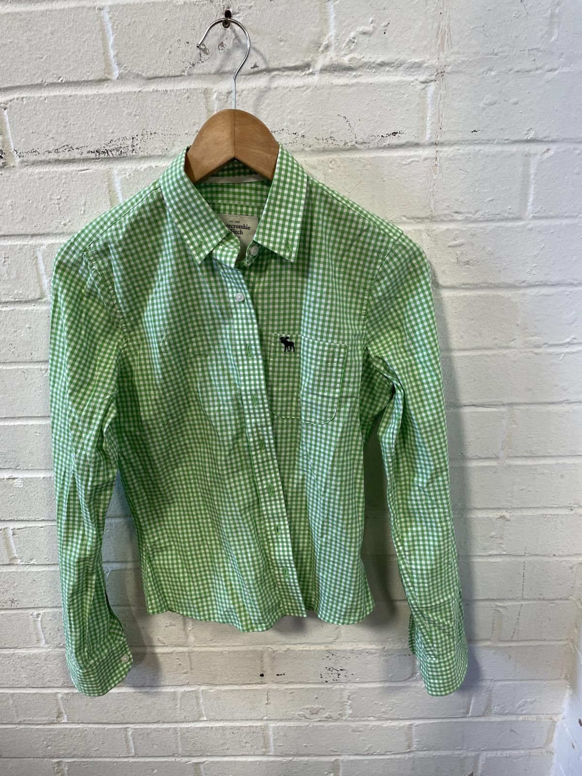 Abercrombie & Fitch Abercrombie & Fitch Men's Green Gingham Casual Shirt Size S Size US S / EU 44-46 / 1 - 4 Thumbnail