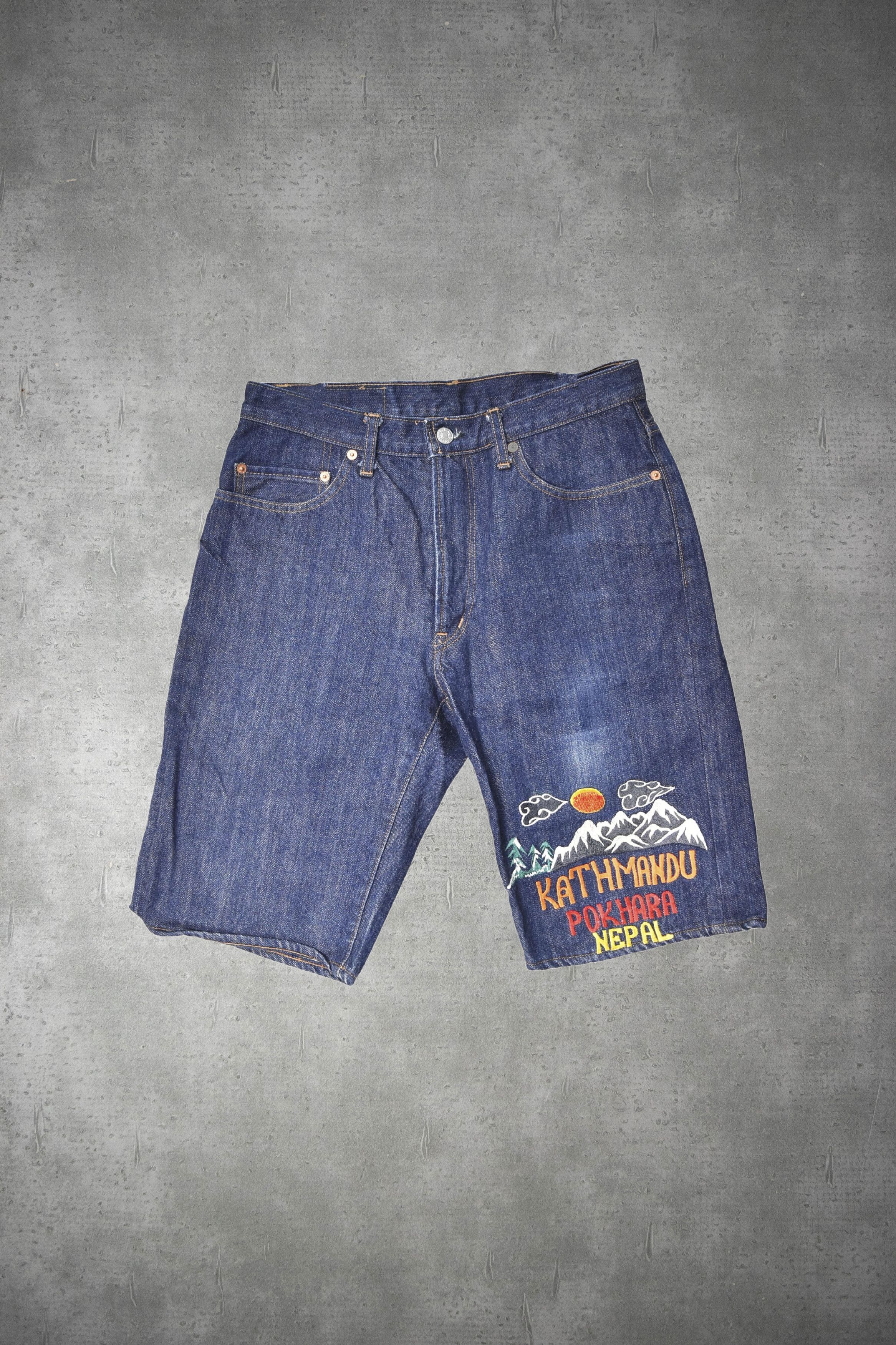 H.R.Market/embroidery graphic denim shorts/26317 - 679 78