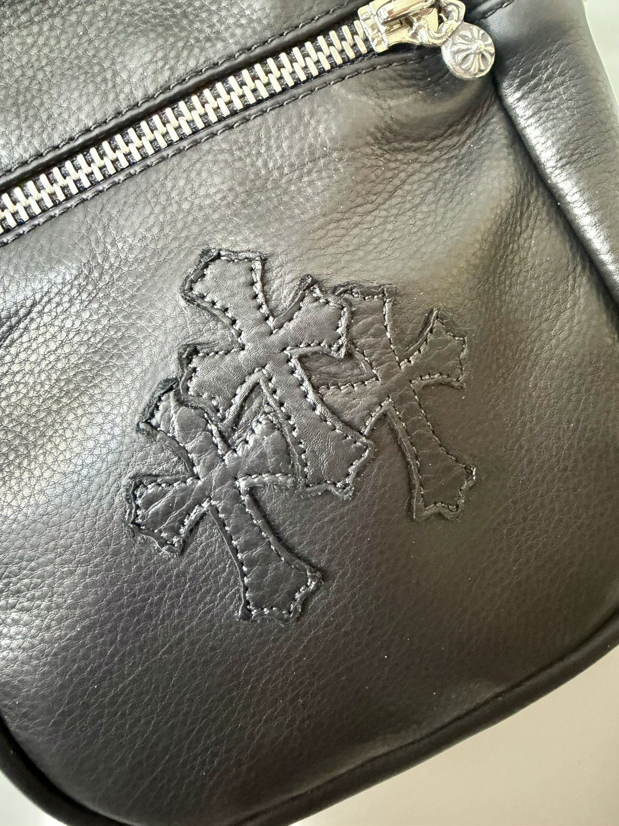 Chrome Hearts Chrome Hearts Taka Mini Black Leather Triple Cross Patch Size ONE SIZE - 10 Thumbnail