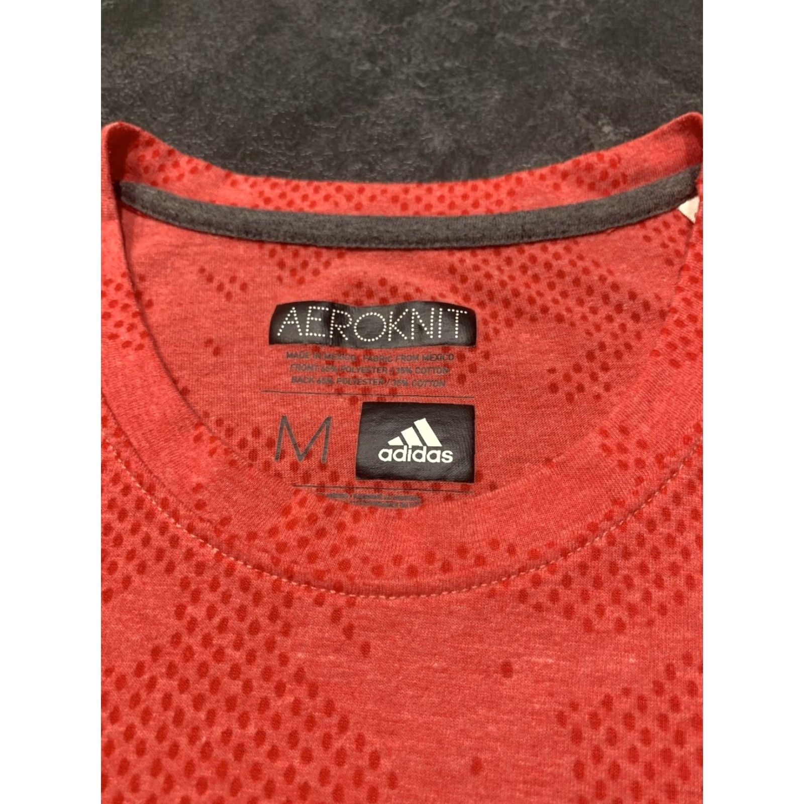 Adidas Adidas Mens T-Shirt Short Sleeve Crew Neck Cotton Blend Red All Seasons Logo Athletic Medium Size US M / EU 48-50 / 2 - 4 Thumbnail