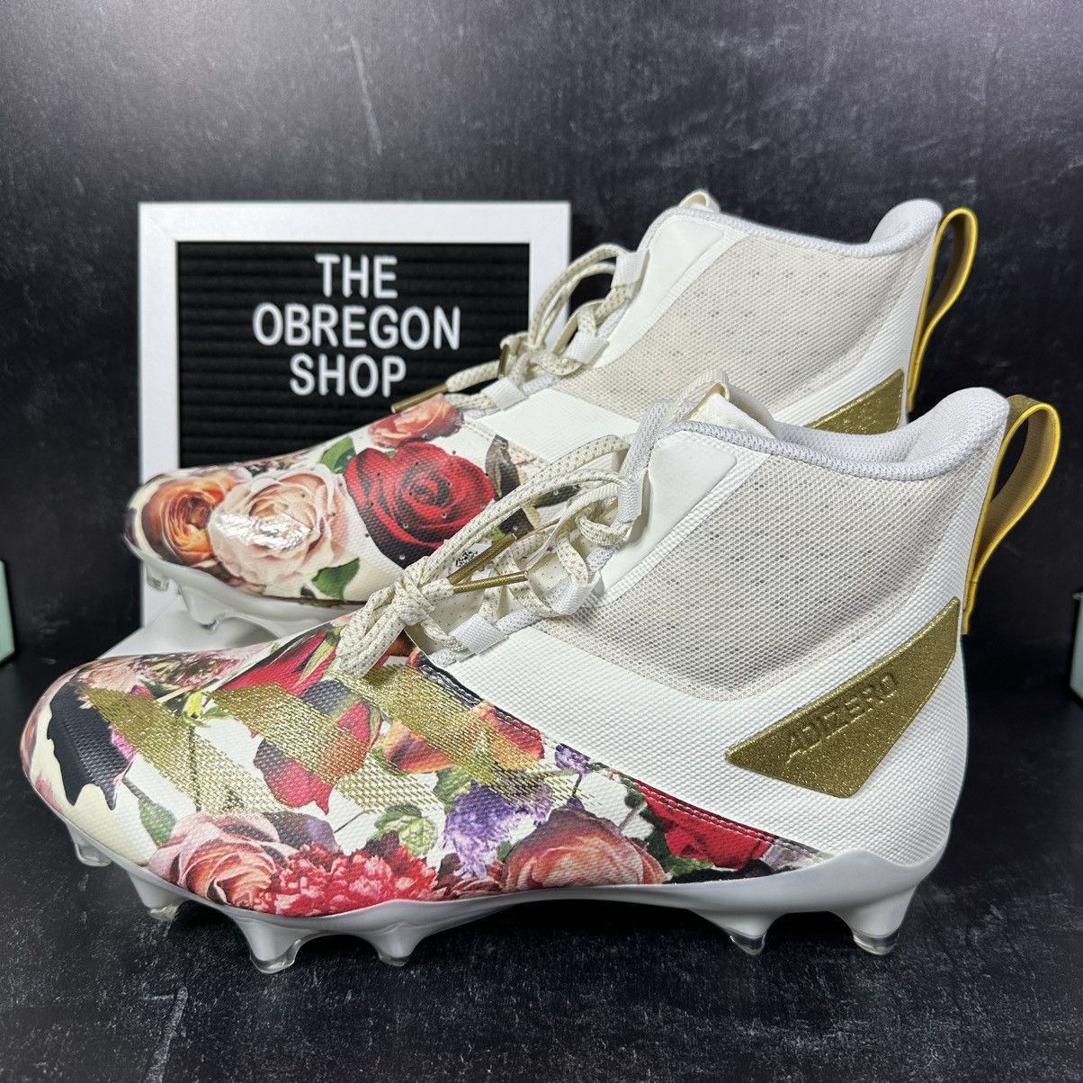 Adidas ADIZERO CHAOS SPEED CORONATION OFF WHITE GOLD FOOTBALL CLEAT Size US 13 / EU 46 - 1 Thumbnail