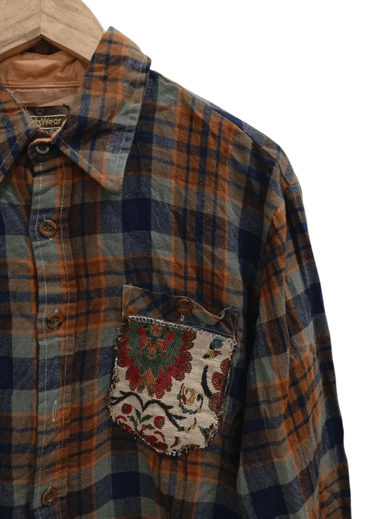 Flannel × Sears × Vintage 🔥🔥Vintage Sears Patchwork Plaid Flannel Shirt Size US M / EU 48-50 / 2 - 19 Thumbnail