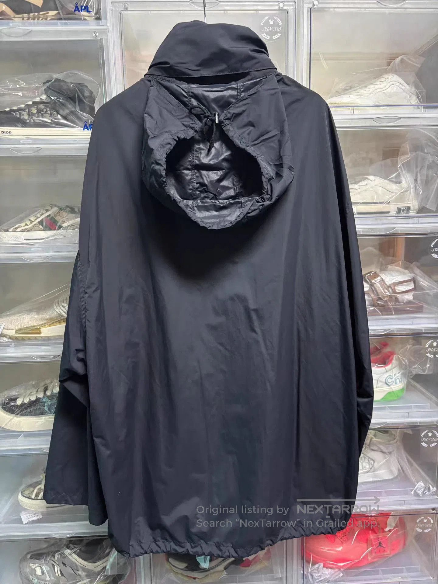 Balenciaga Black Lightweight Hooded Jacket Size S. Size US S / EU 44-46 / 1 - 8 Thumbnail