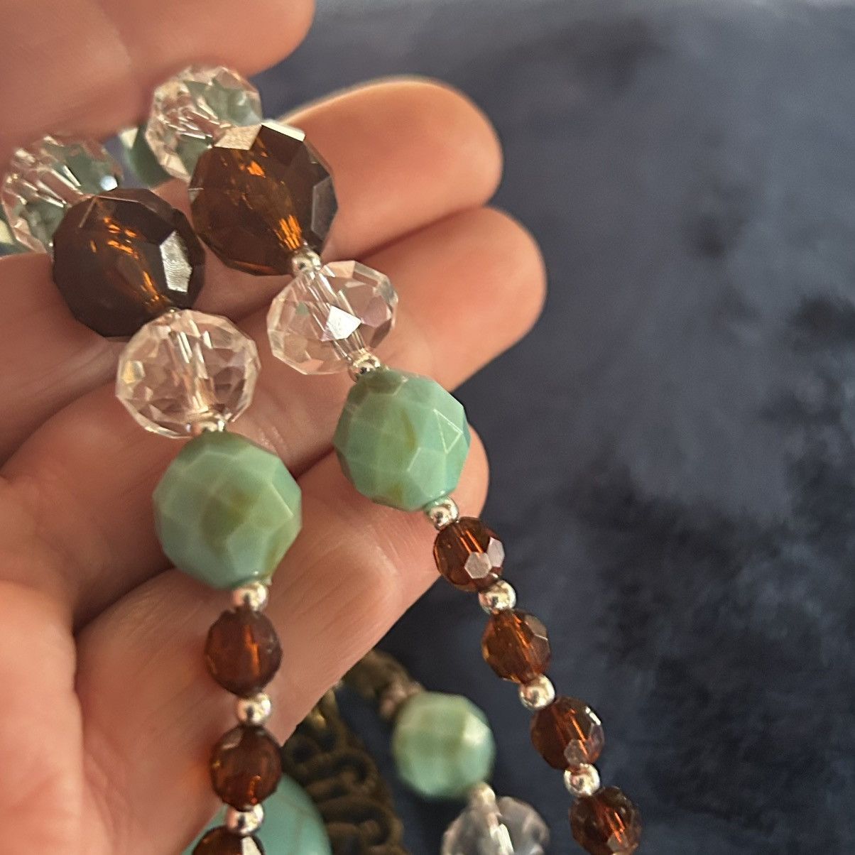 Handmade Handcrafted repurpose boho chic howlite medallion necklace Size ONE SIZE - 9 Thumbnail