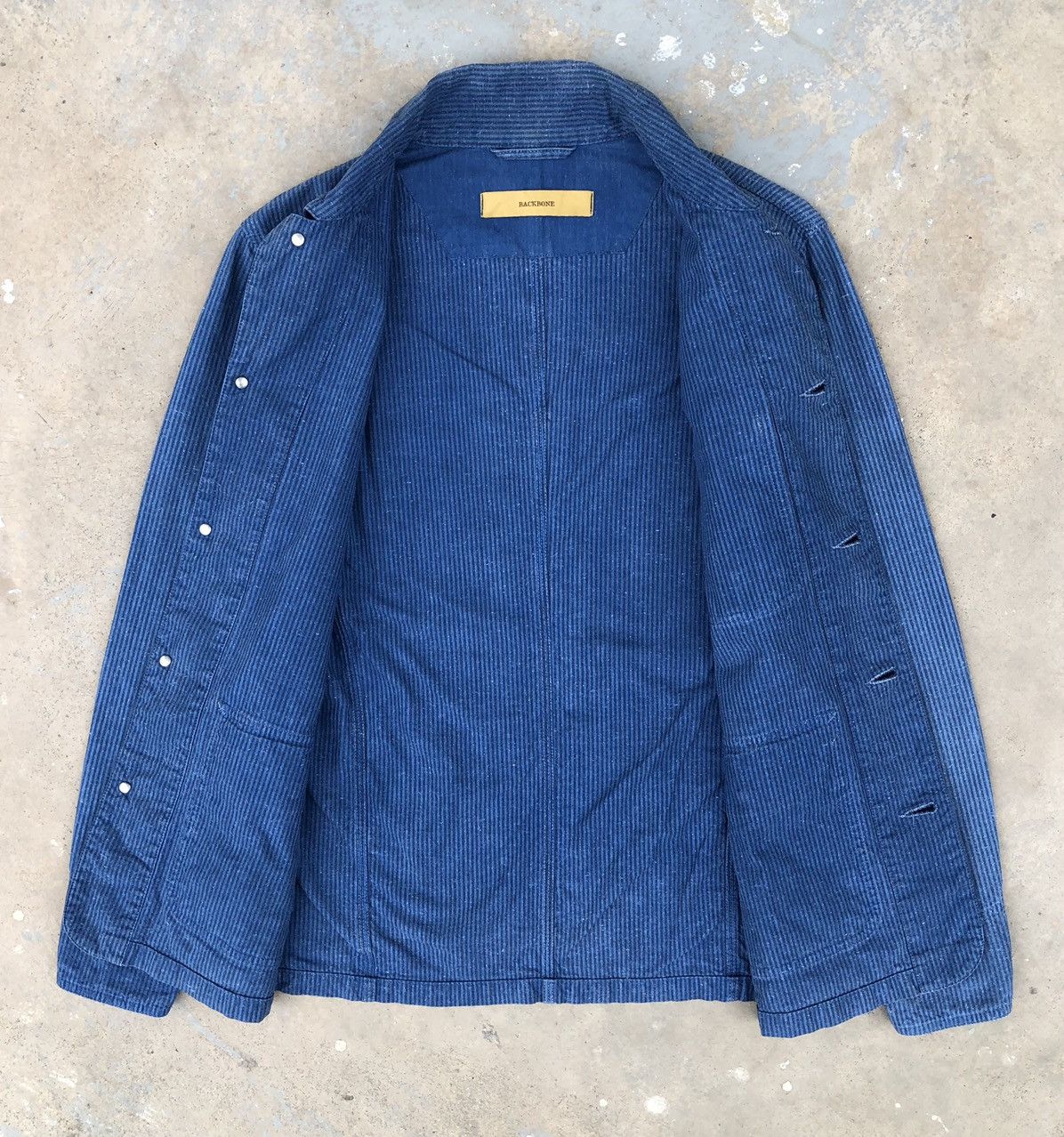 Backbone Vintage BACKBONE Striped Cotton Chore Denim Jacket Size US M / EU 48-50 / 2 - 11 Thumbnail