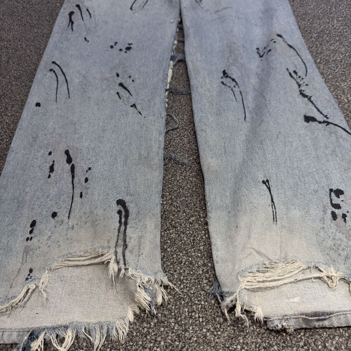 Hysteric Glamour Vintage 90s Japanese Crazy Distressed Splash Paint Denim Y2K Size US 29 - 12 Thumbnail