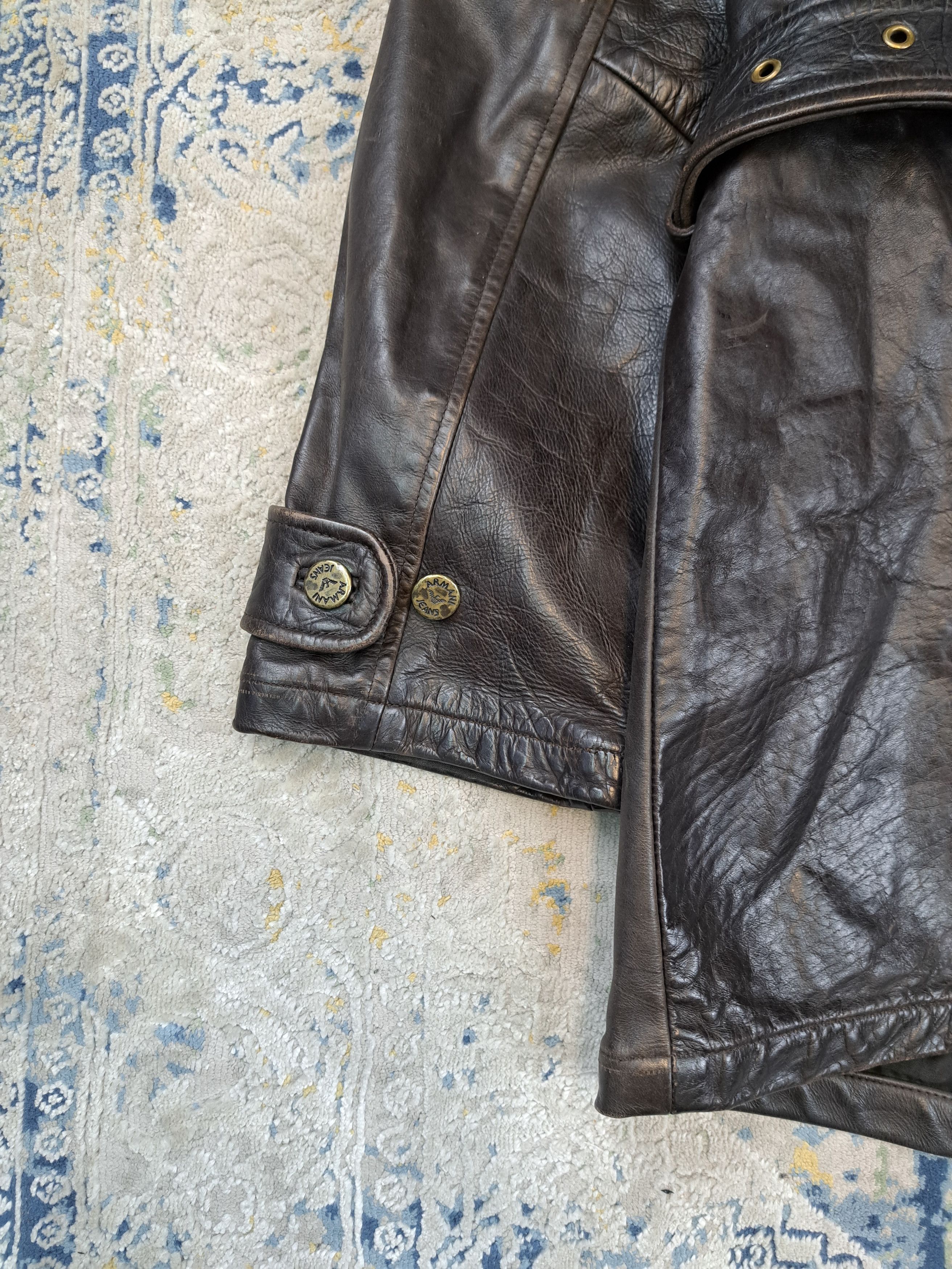 Armani Armani Double Breasted Heavyweight Leather Coat Archive Size US L / EU 52-54 / 3 - 7 Thumbnail