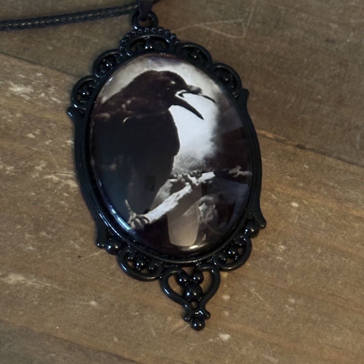 Other Cawing black crow gothic pendant necklace Size ONE SIZE - 2 Thumbnail
