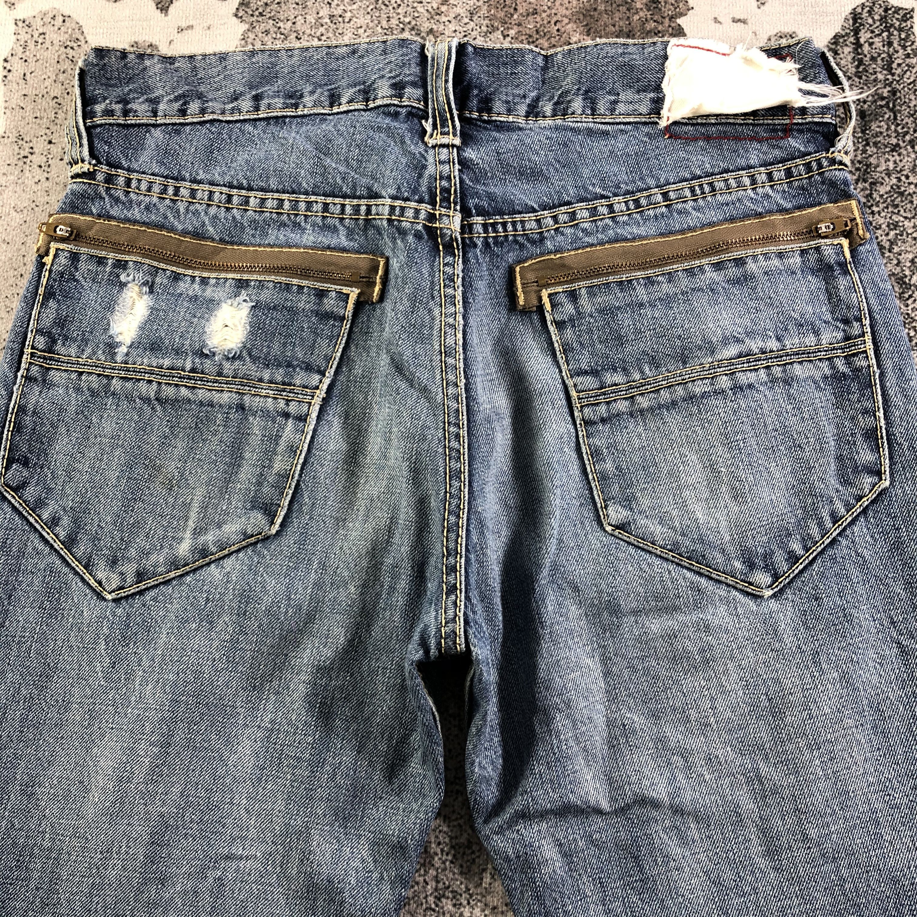 Japanese Brand Japanese Famock Jeans Distressed Denim KJ2497 Size US 31 - 4 Thumbnail