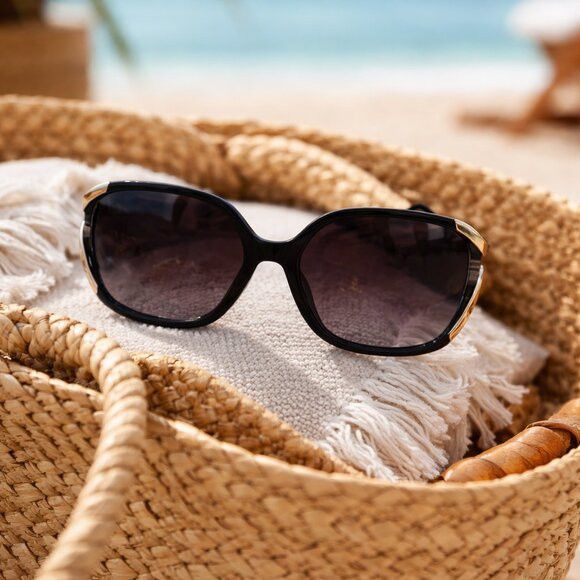Coach Coach Black & Gold Sunglasses Size ONE SIZE - 2 Thumbnail