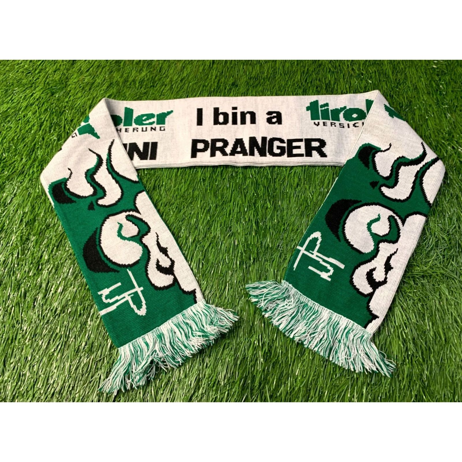 Vintage Official Product Scarf Men One Size White Green TIROLER VERSICHERUNG AUSTRIA Casual Scarf Pattern Solid Size ONE SIZE - 2 Thumbnail