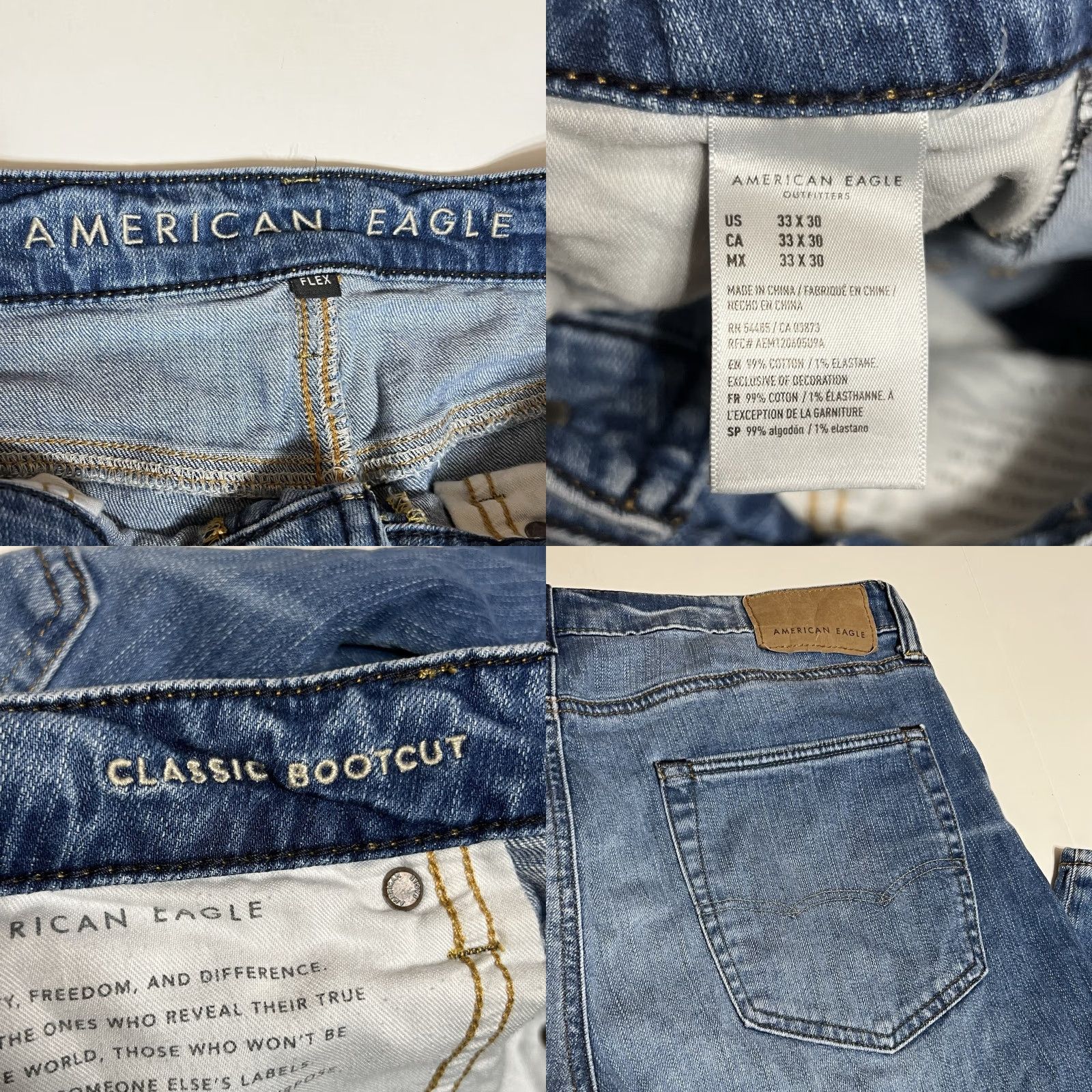 American Eagle Outfitters American Eagle Outfitters Jeans Bootcut Denim Mens 33 x 30 33 x 28 Blue Regular 5-Pocket Size US 33 - 8 Thumbnail