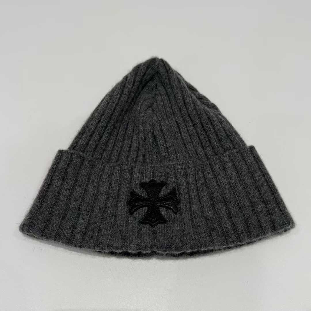 Chrome Hearts gray knitted cross flower beanie hat Size ONE SIZE - 1 Thumbnail