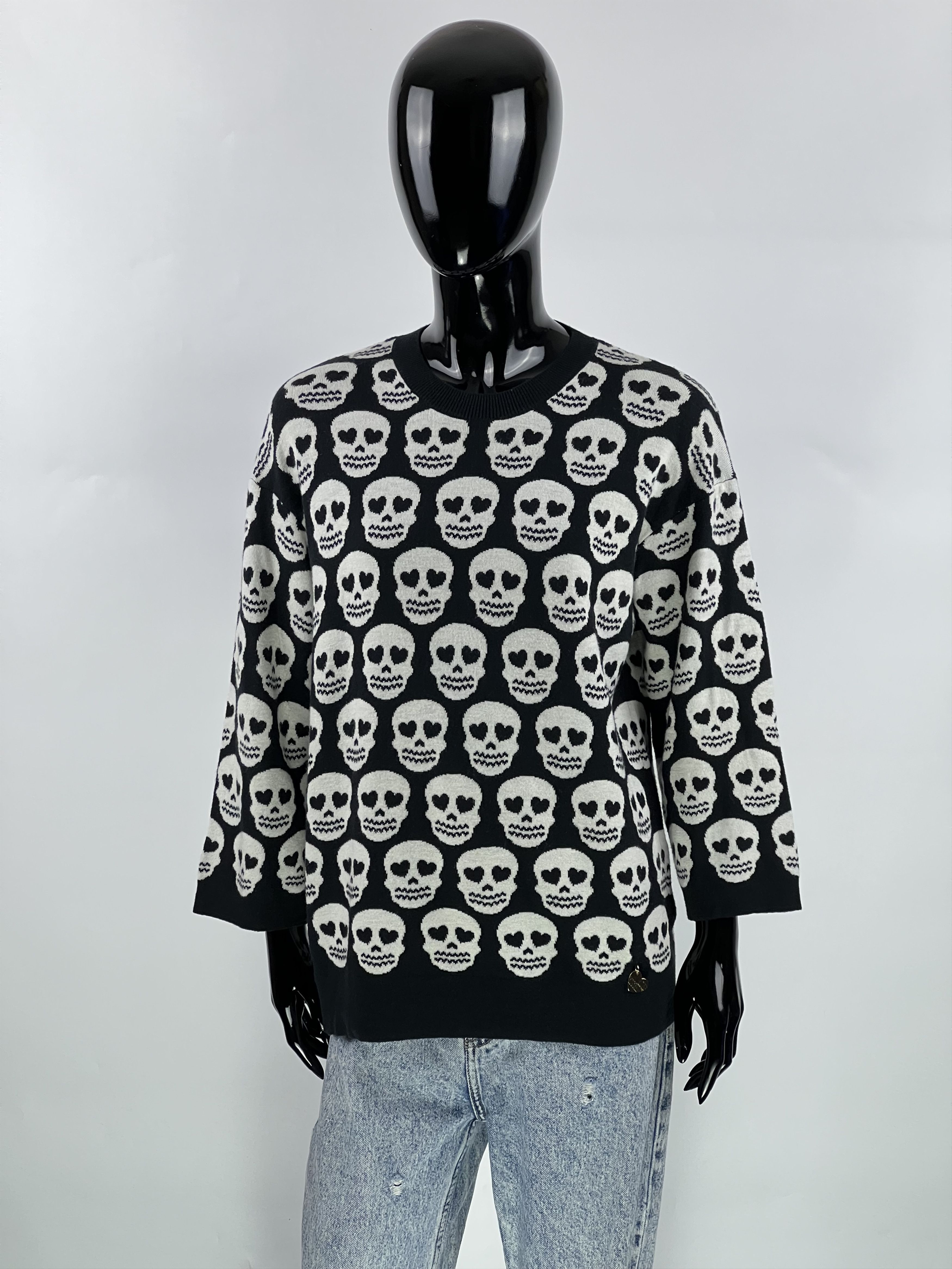 Love Moschino Love Moschino sweater women's 3/4 sleeve wool full print Size S / US 4 / IT 40 - 1 Thumbnail