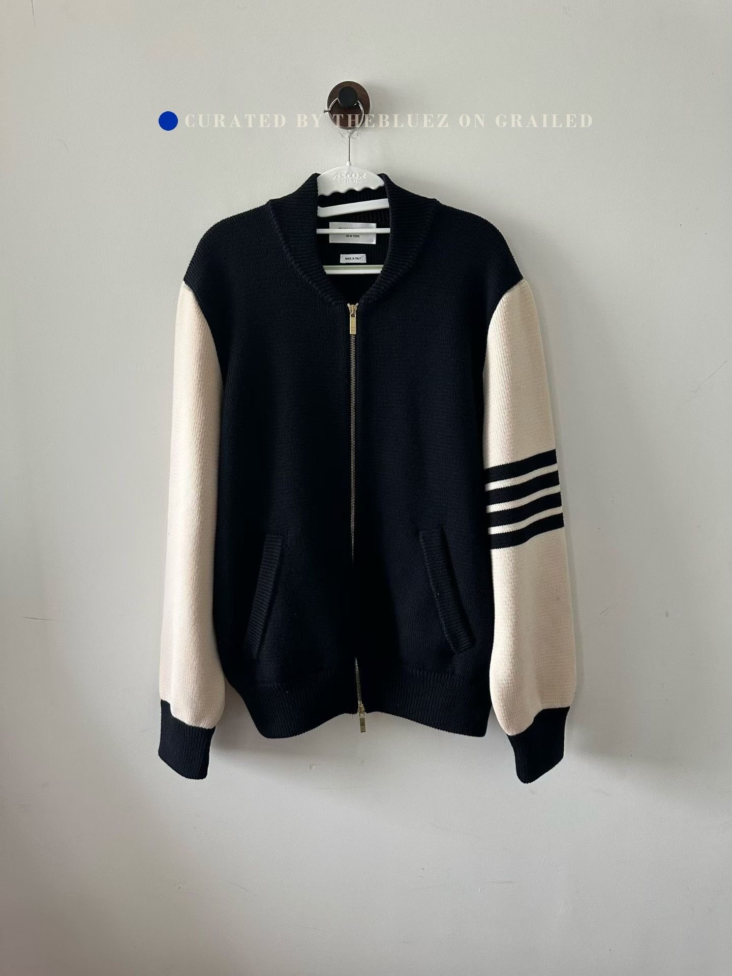 Thom Browne Thom Browne Colorblock Knitted Wool Baseball Jacket Size US XL / EU 56 / 4 - 1 Thumbnail