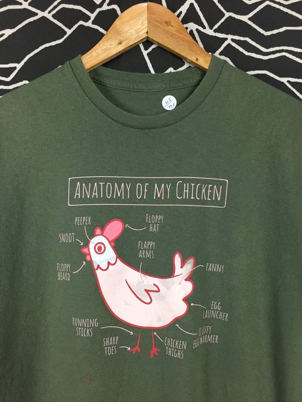 Vintage Anatomy Of A Chicken Country Farm Graphic Tee Size US L / EU 52-54 / 3 - 3 Thumbnail