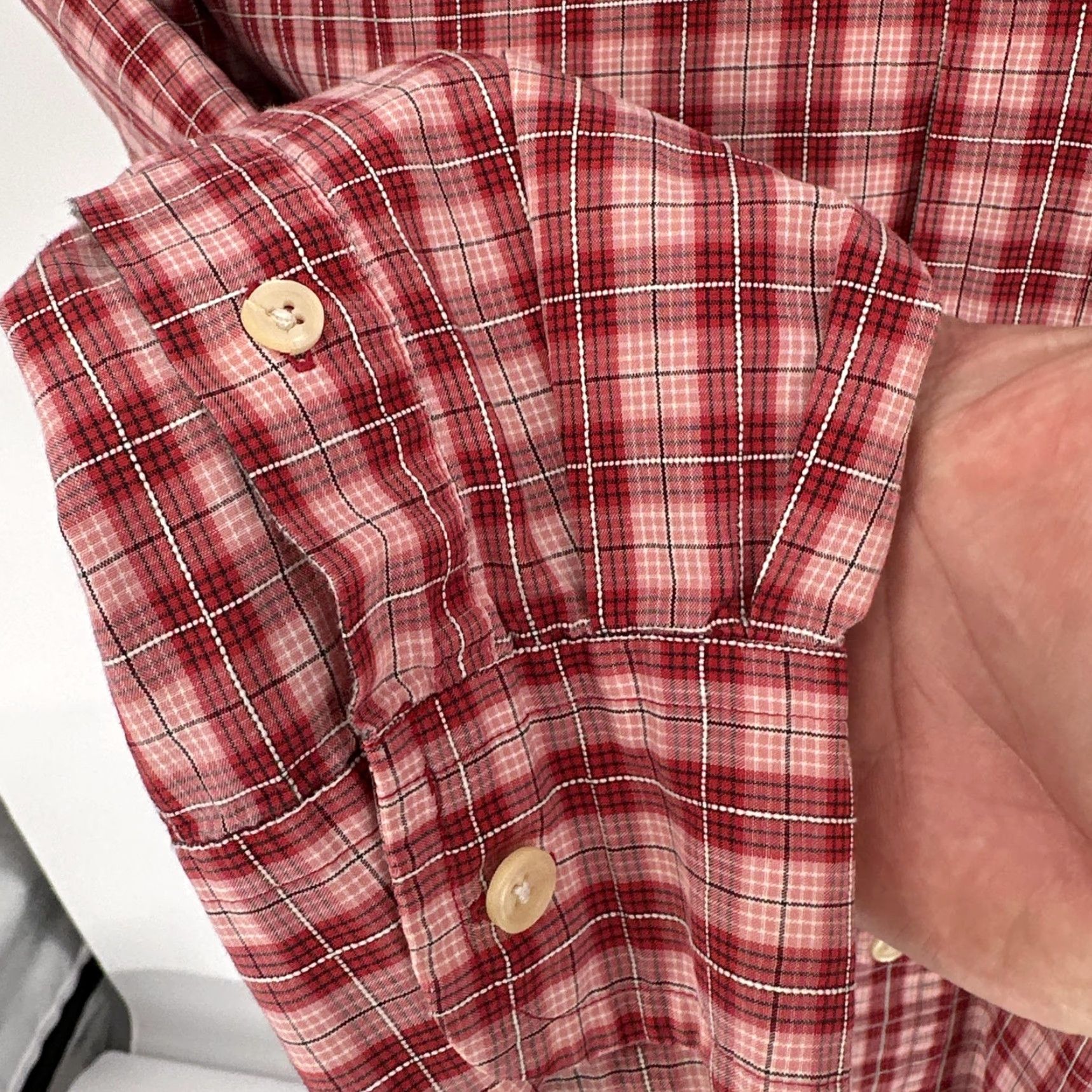 J.Crew VINTAGE J.CREW Shirt Mens Large Red Plaid Cotton Button-Down Oarsman Casual Size US L / EU 52-54 / 3 - 6 Thumbnail