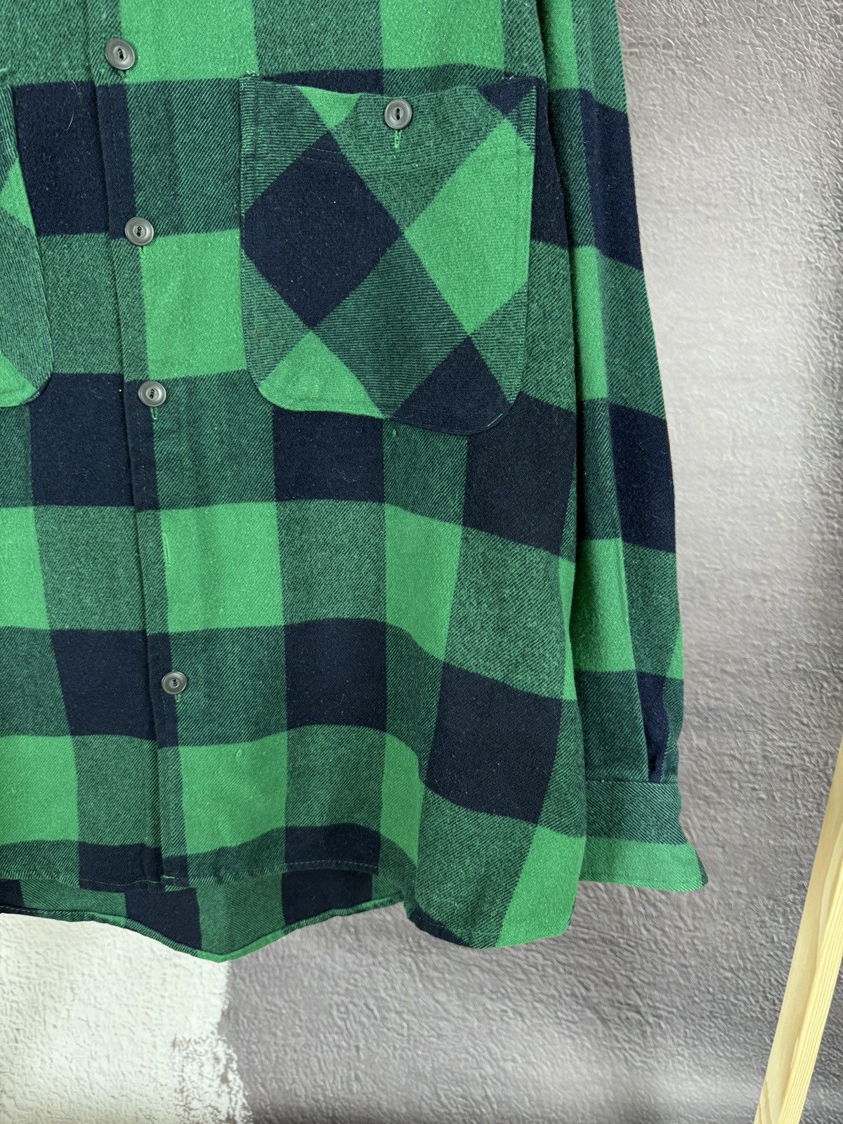 Flannel × Japanese Brand × Vintage Japan Classical LETT 1958 vintage flannel leather trim shirt Size US L / EU 52-54 / 3 - 5 Thumbnail